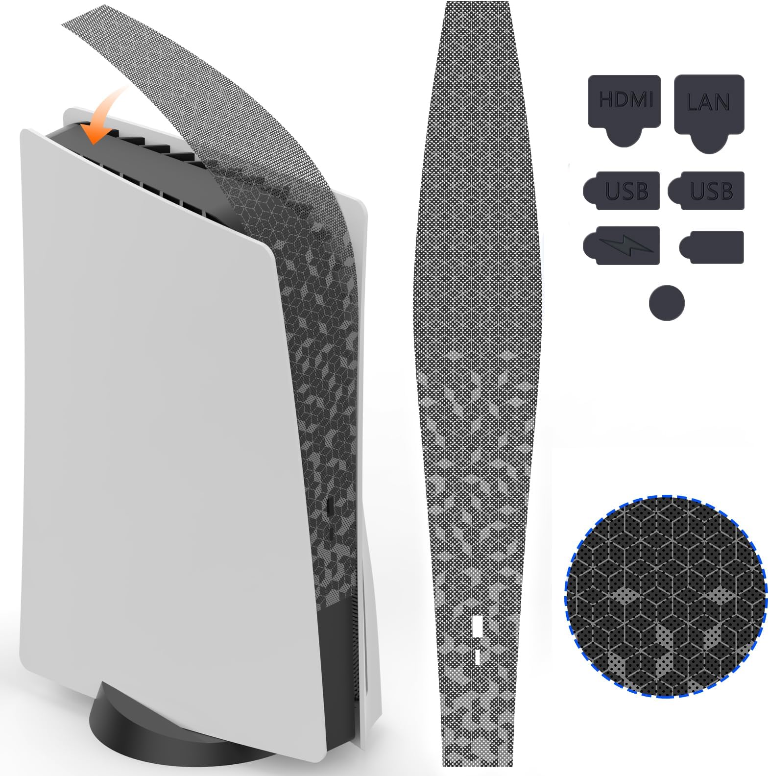 Buziba Dust Cover Net for PS5 Slim Console Dust Proof Cover