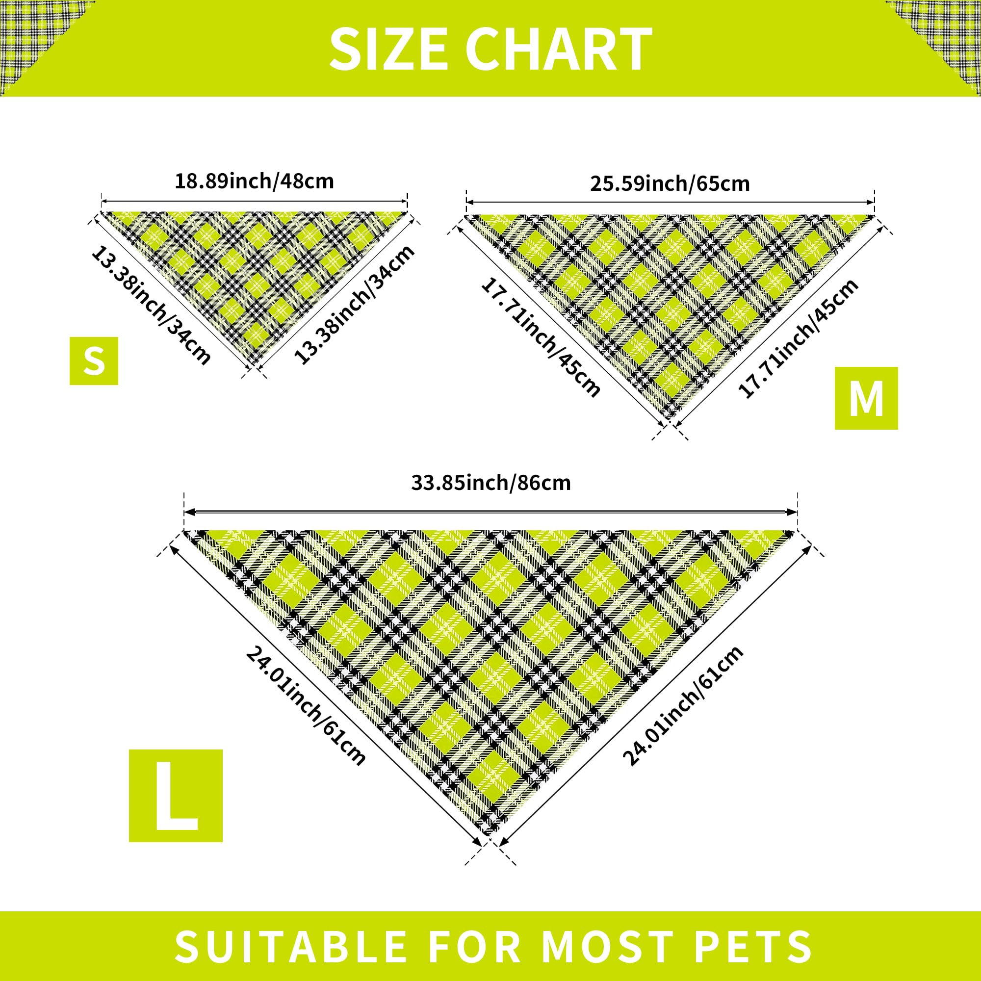 JpGdn 10Pcs Pack Dog Bandanas Plaid pattern for Medium Dogs Kerchief Washable Triangle Bibs Scarfs for Boys and Girls Pet Grooming Accessories - Image 2