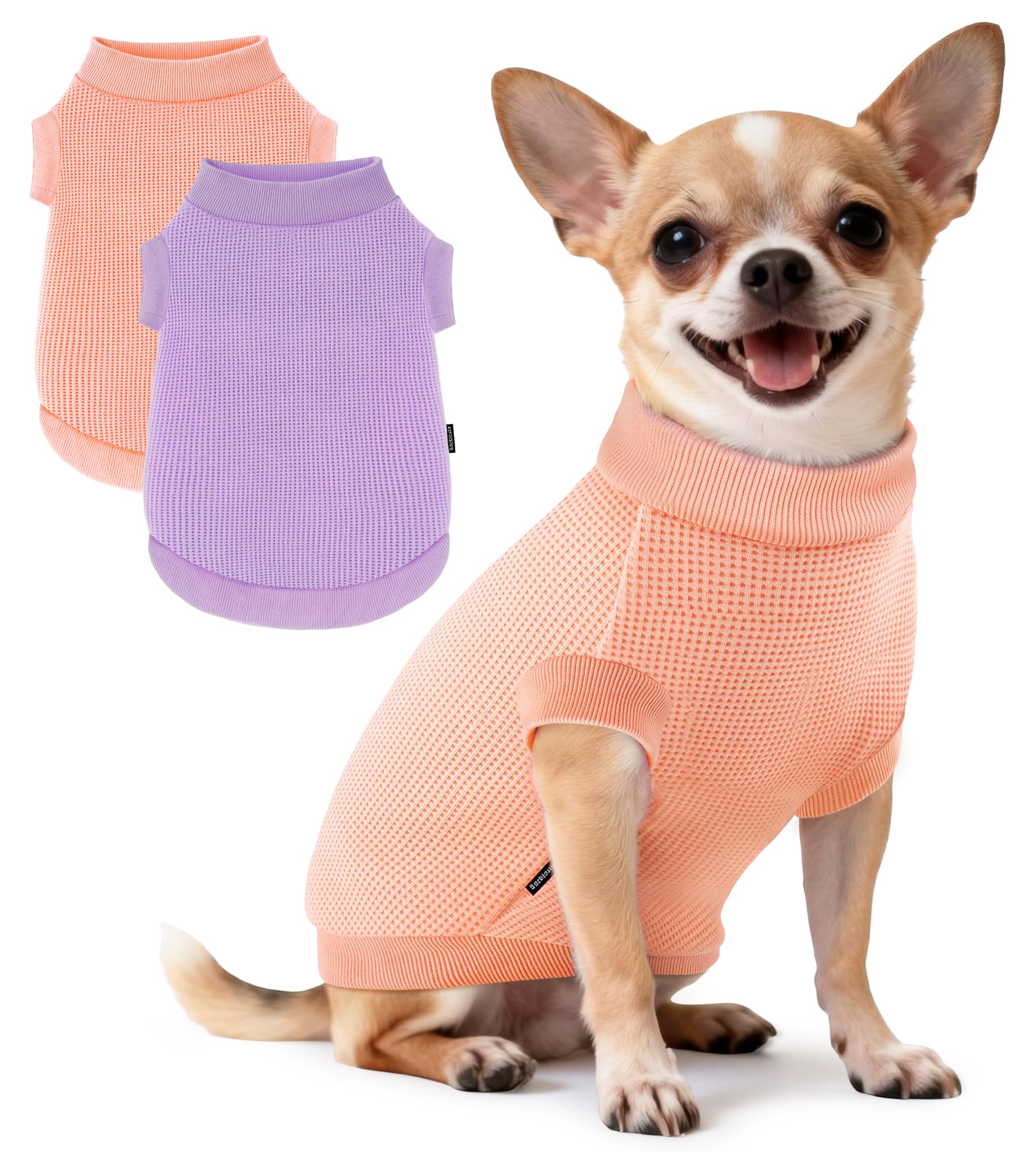 2 Pack Dog Shirt for Small Supplies Functional Waffle Dog Clothes Warm Soft Sweatshirt Outfit for Dogs Cats Pet Apparel