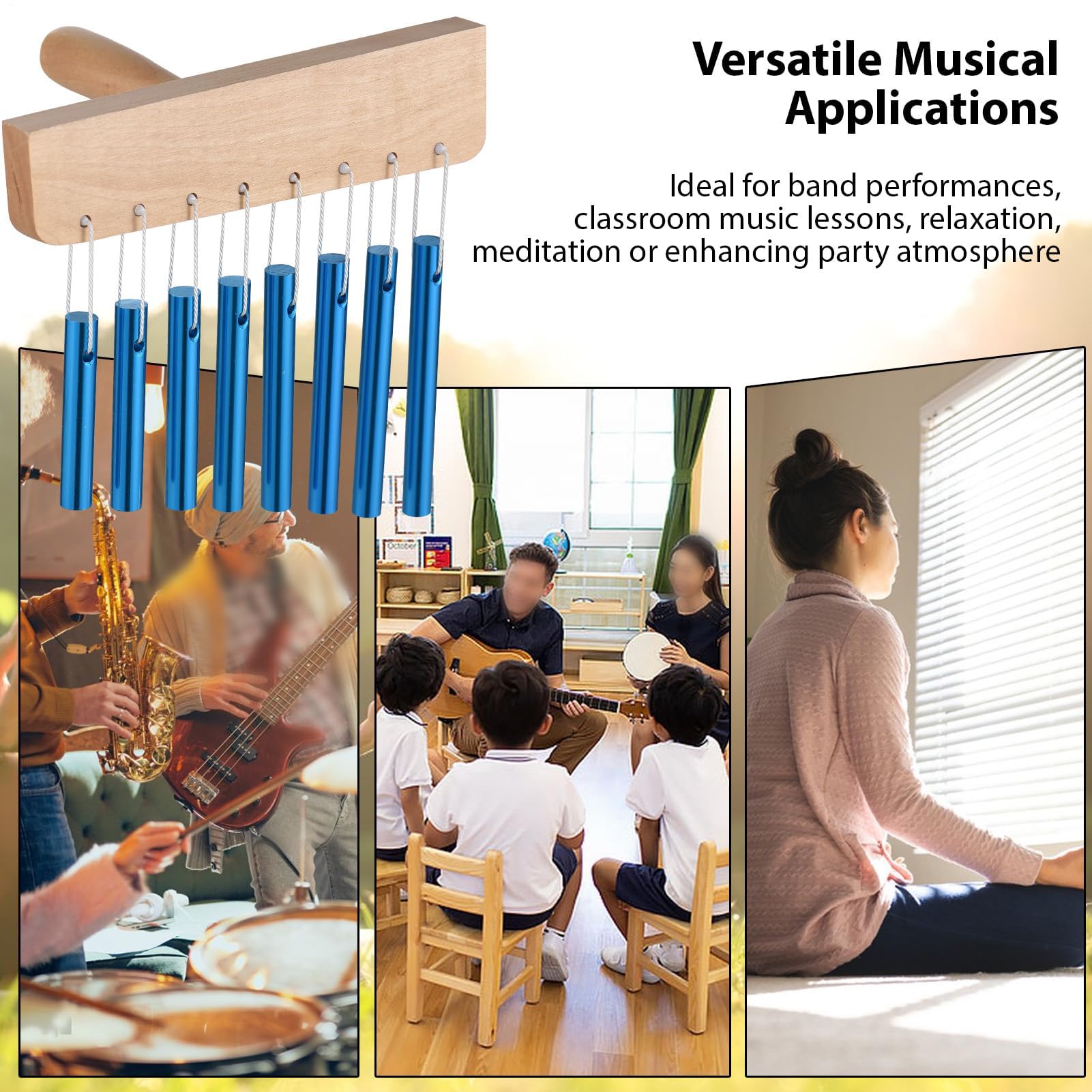 CHIMES Instrument, Percussion CHIMES | 8 notes Bar carillon,Instruments de sonore, décoration musicale, instruments de percussion à la main pour décoration en classe