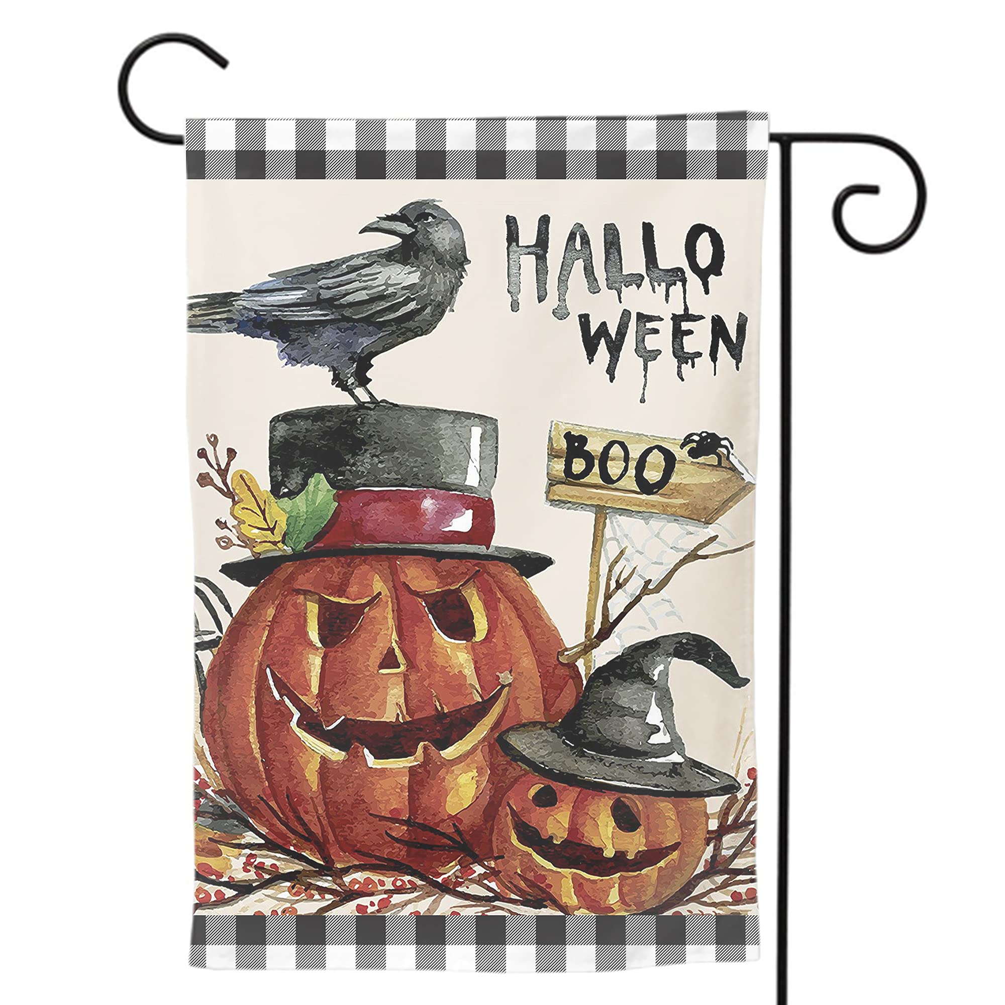 Friends Always Welcome Garden Flag Double Sided, Maple Leaf Pumpkin Sunflowers Fall Yard Small Flags for Halloween Outdoor Porch Lawn Home Decor