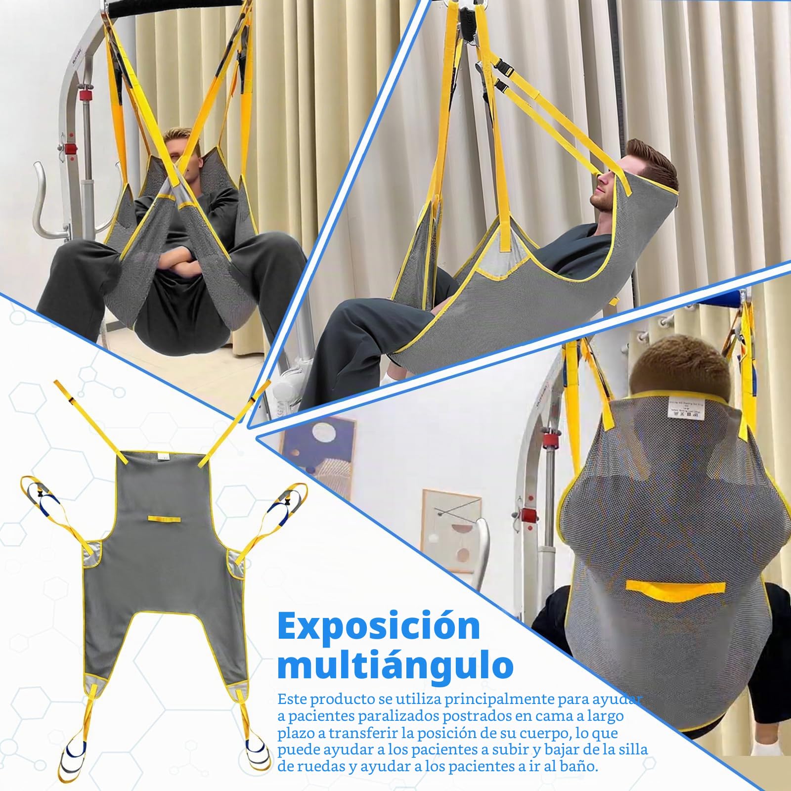 Cinturón de elevación de pacientes con pierna dividida y espalda baja, transferencia para Elderly, correa de elevación para transferencia, posicionamiento y elevación, capacidad de carga de 300 libras