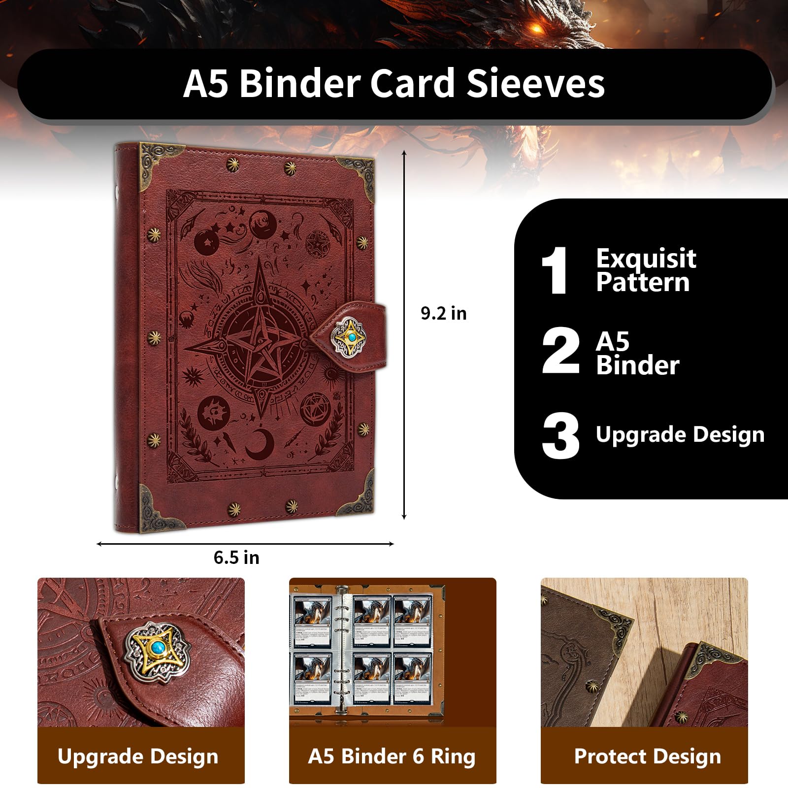 DUROTAN - Carpeta de tarjetas coleccionables de 4 bolsillos de doble cara y 240 bolsillos, colección de tarjetas de poliuretano, álbumes coleccionables para MTG, TCG, tarjetas deportivas, tarjetas de