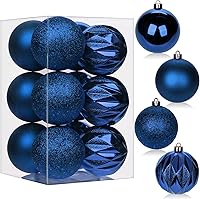 Vista 58 de 30 piezas de adornos de bola de árbol de Navidad irrompibles negros para decoración navideña