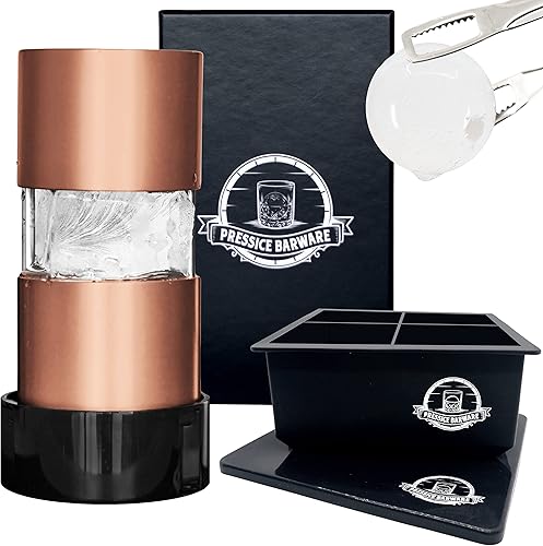 Miniatura 10 de Prensa de bolas de hielo  Haz sin esfuerzo bolas de hielo gigantes de 2.3 pulgadas  Incluye prensa de hielo de aluminio de grado aeronáutico y molde