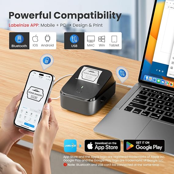 PM260 Label Maker with 40x30mm Transparent label/1Roll