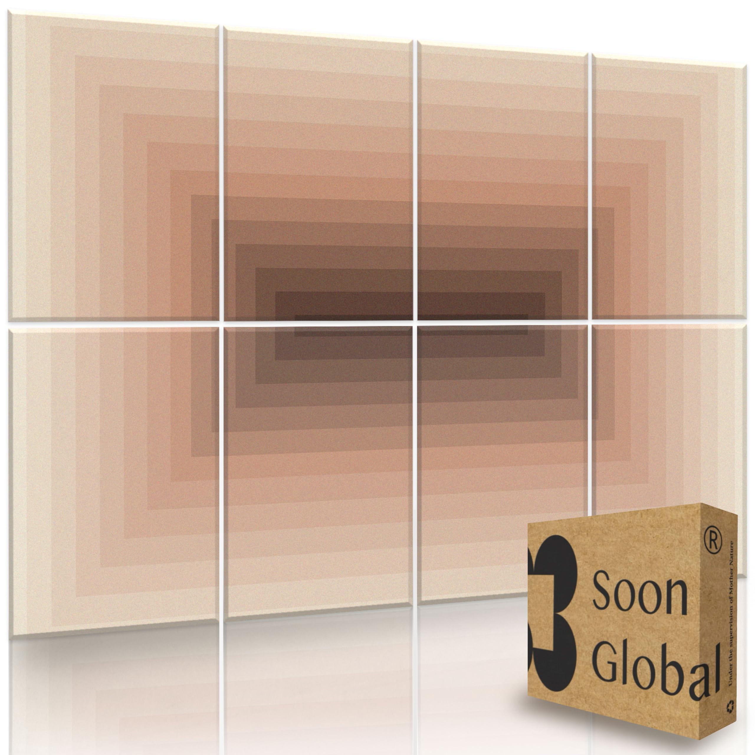 8-Pack Acoustic Panels, Soundproof Wall Panels, 48 X 32 Inches Sound Absorbing Panels, Decorative Acoustical Wall Panels, Acoustic Treatment for Recording Studio, Adhesive, Portal