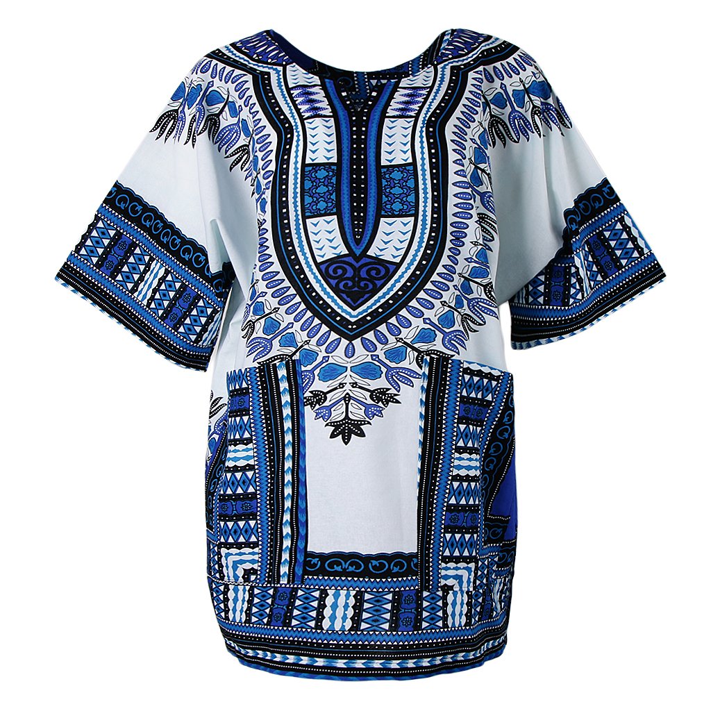 2/set Unisex African Prints Dress Cotton Dashiki Shirt Ethnic Caftan Hip Hop-image-44