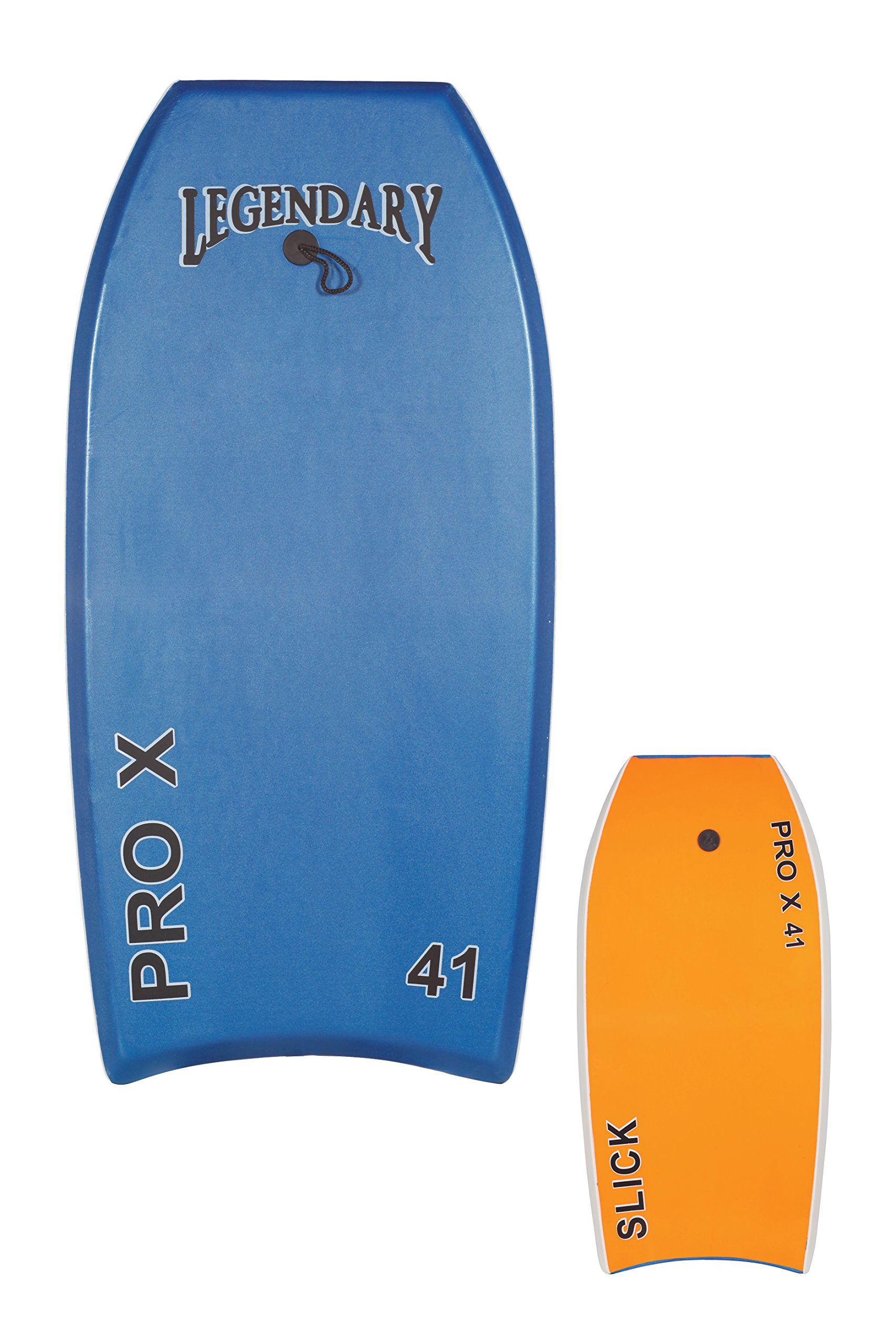 Legendary Pro X Bodyboard for Beach with Hard Slick Bottom, Boogie Boards for Kids & Adults, Heat Sealed with EPS Core, Leash