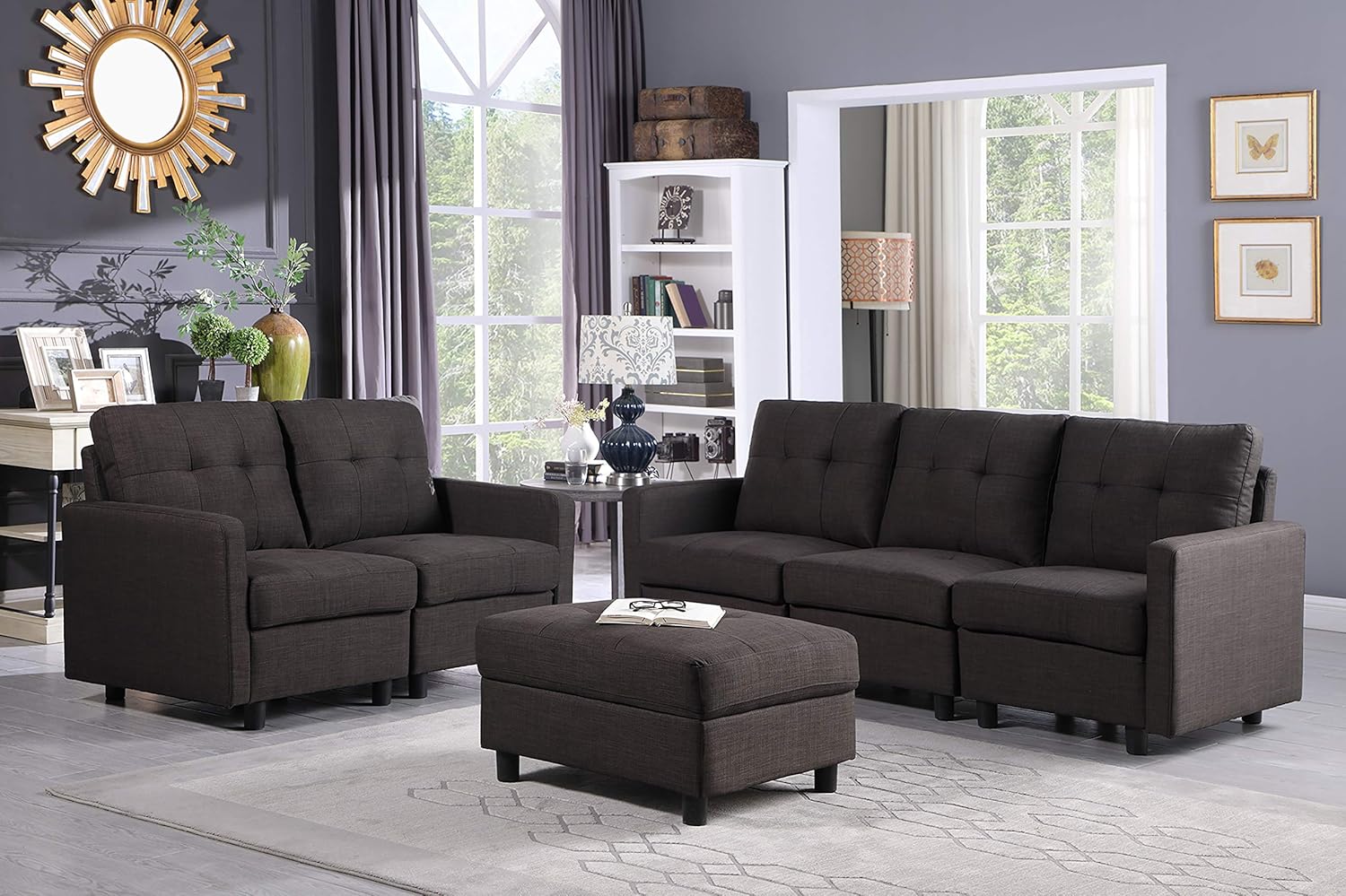 DAZONE Modular Sectional Sofa Assemble 6Piece Modular
