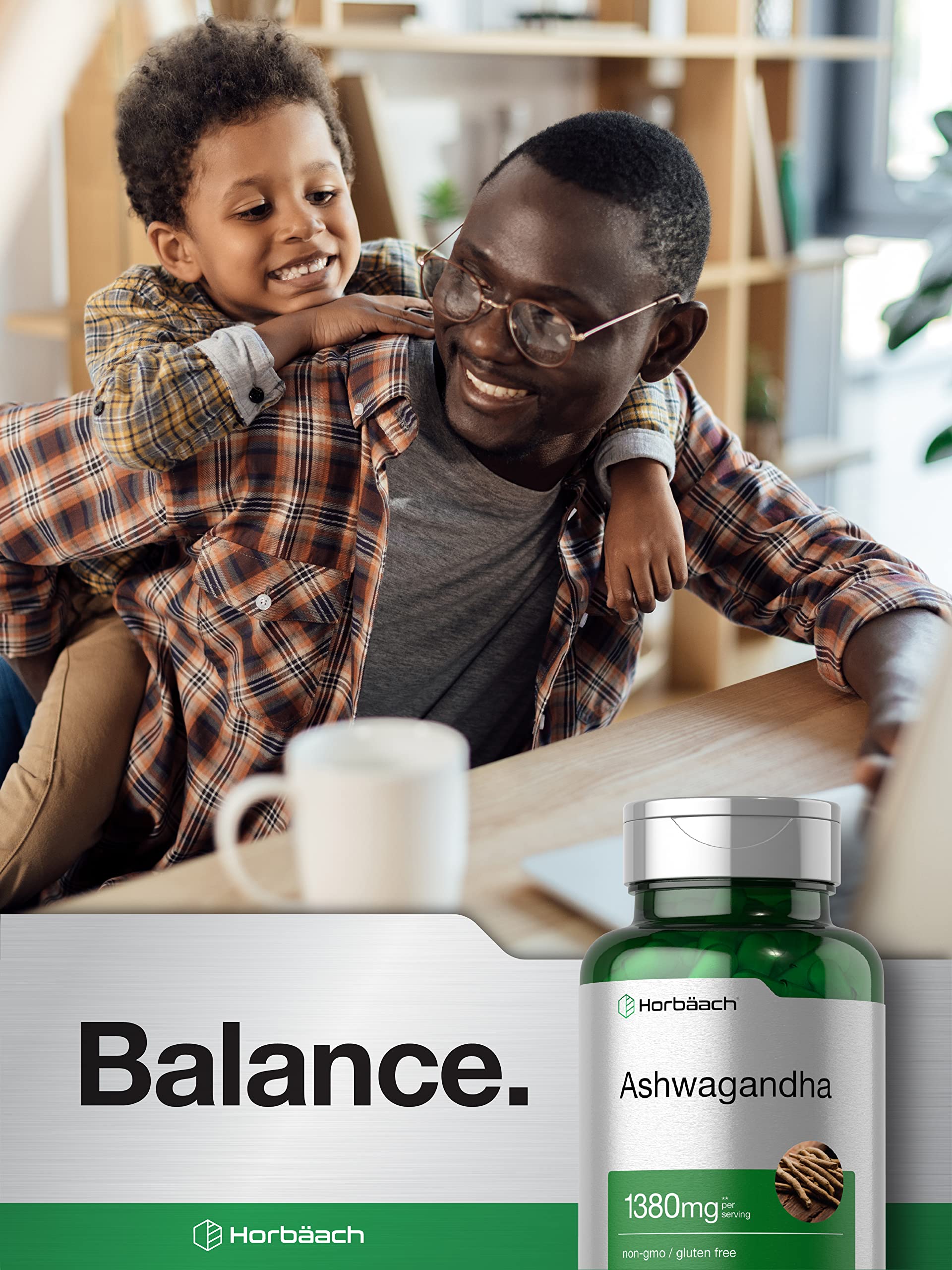 Horbäach Ashwagandha Supplement | 180 Capsules | for Women and Men | Herbal Root Extract | Non-GMO, Gluten Free