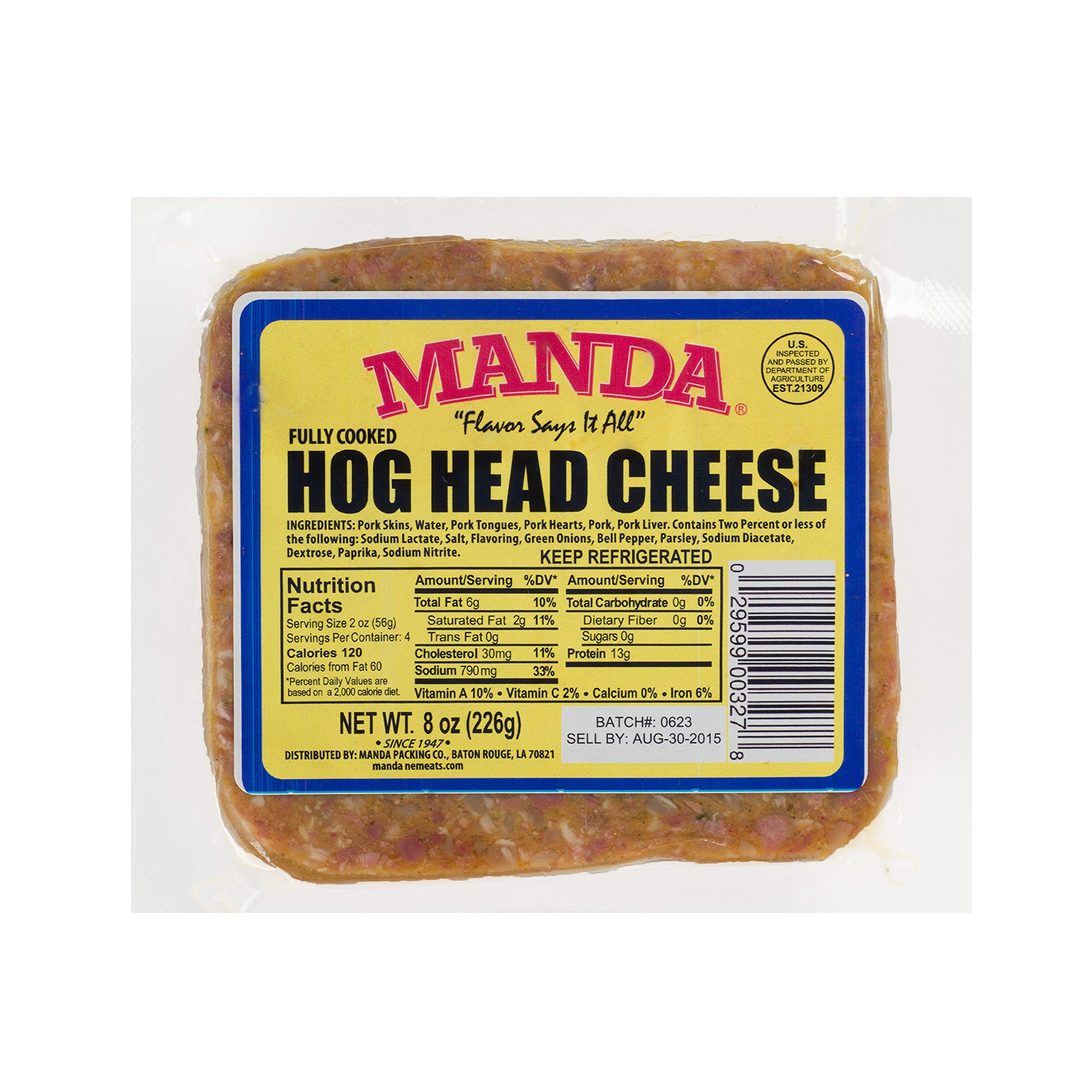 Manda Fine Meats Head Cheese Hot, Deli Sliced ubicaciondepersonas