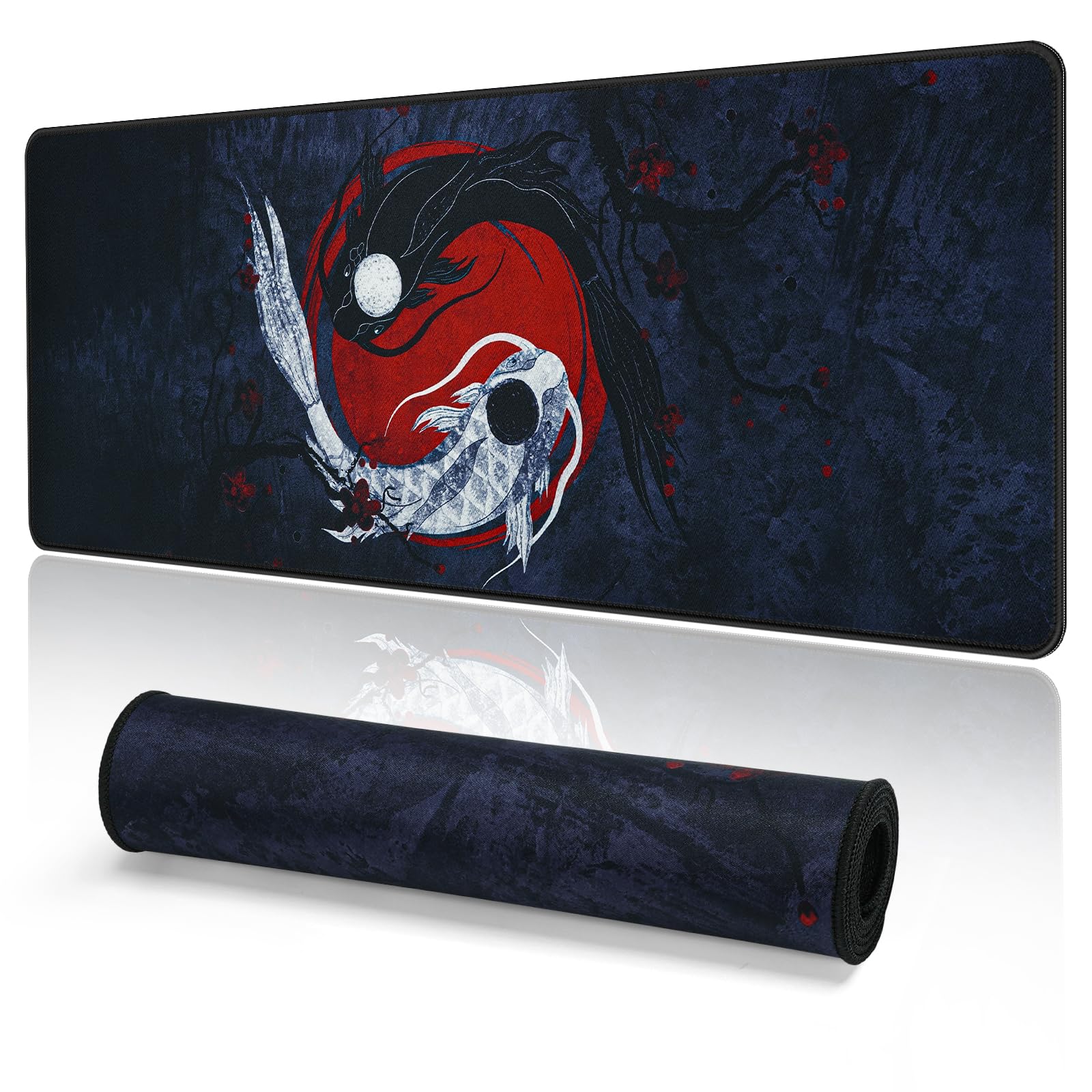 EFISH Gaming Mouse Mat Large Mouse Pad (31.5" x 11.8") Washable Laptop Desk Pad, Japanese Keyboard Pad, Non-Slip Rubber Base Desk Mat for Macbook, PC, Laptop, Office