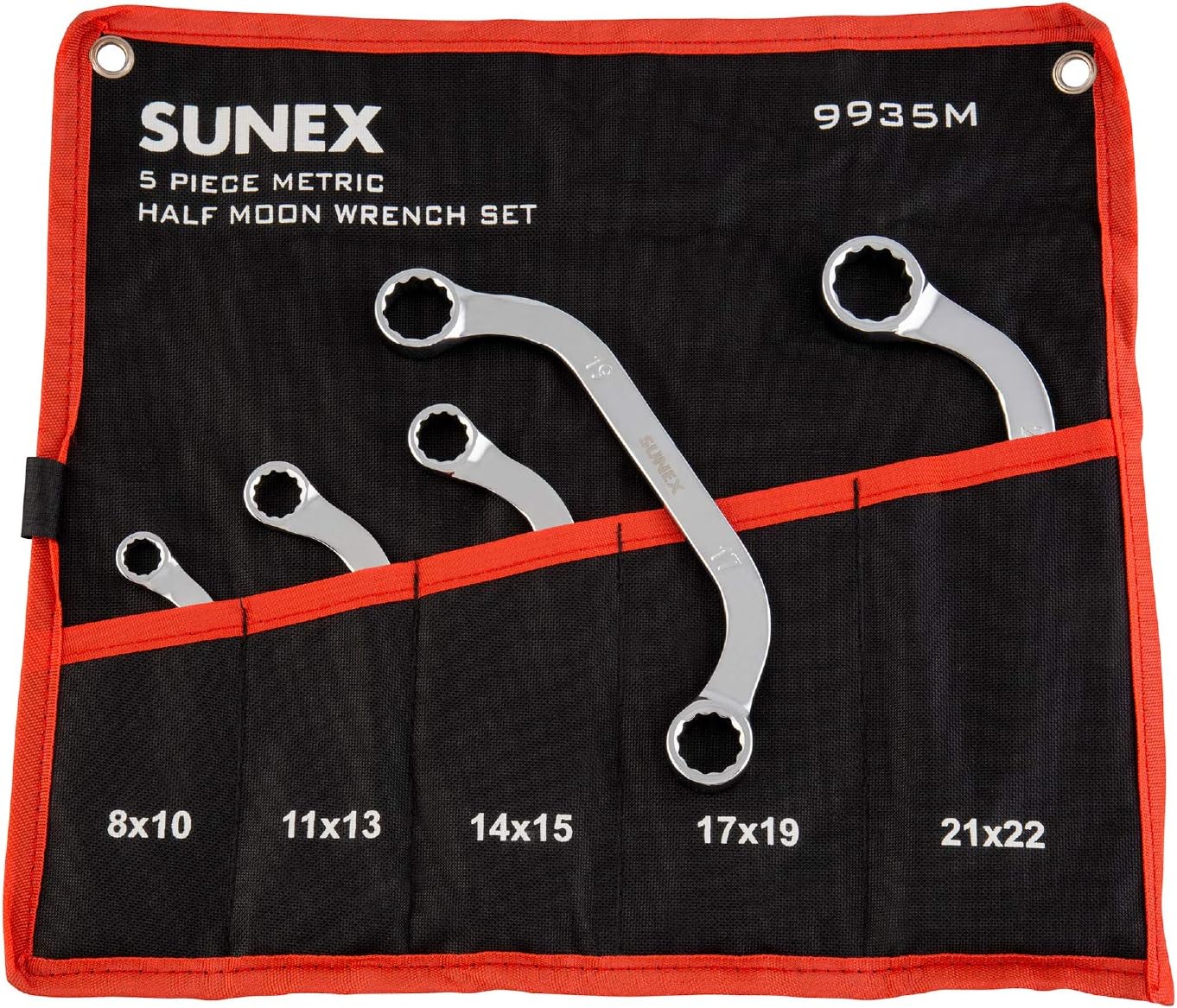 SUNEX TOOLS 9935M Metric Half Moon Wrench Set, 5Piece Combination