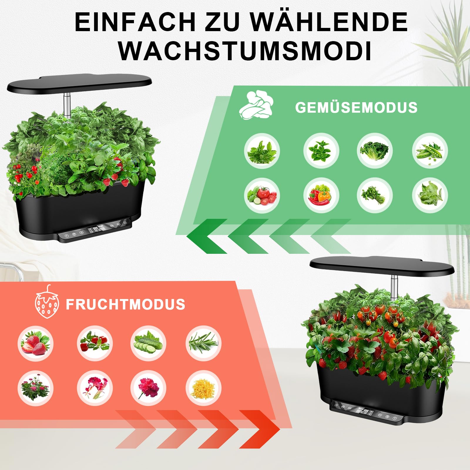 Système de culture hydroponique WiFi, 15 douilles, Smart Herb Garden Kit pour intérieur, jardin intérieur avec lumière de croissance LED 36 W, réservoir d'eau 5,5 l, système de pompage