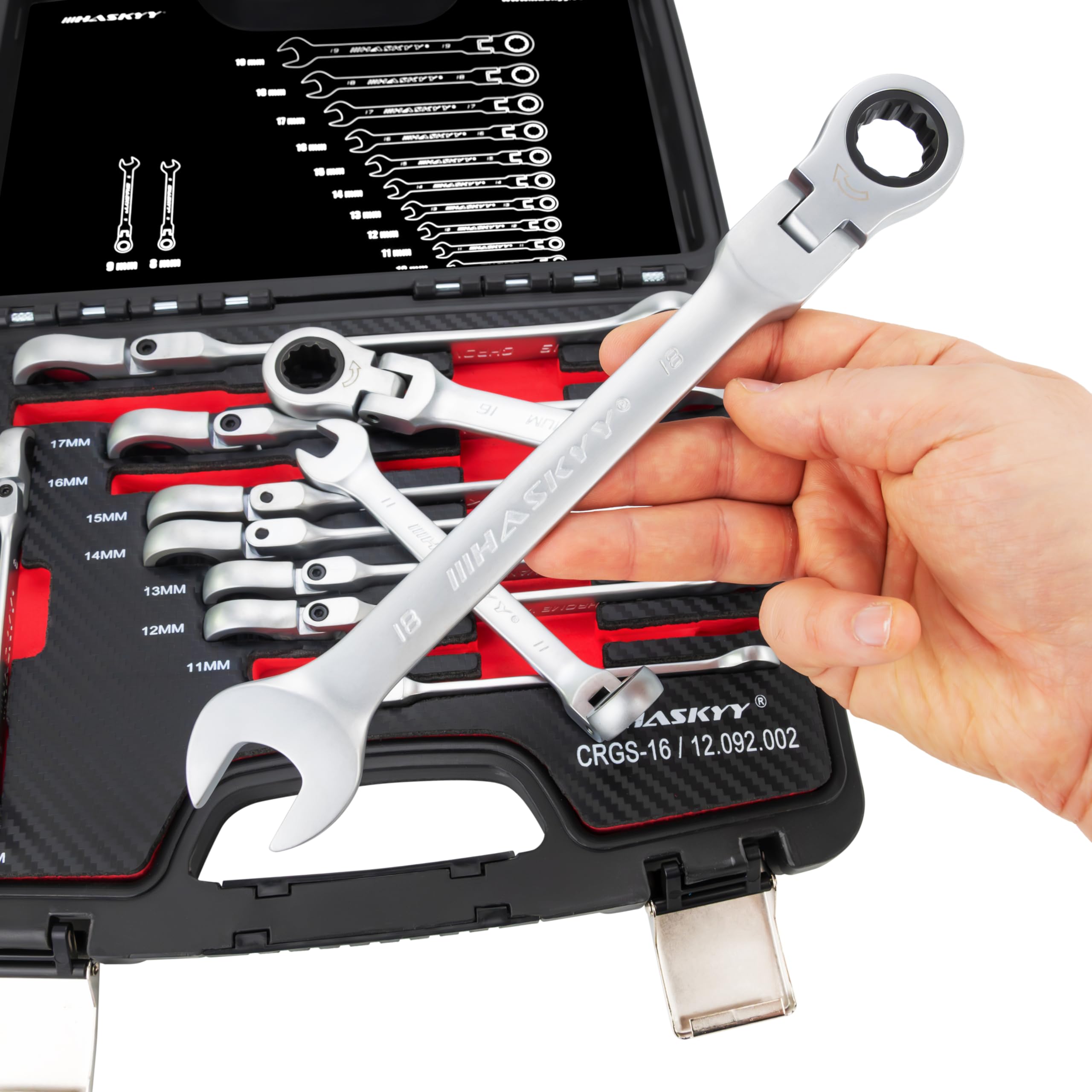 GearWrench Set Di Chiavi Combinate SAE/metriche A Cricchetto A 12 - Foto 2