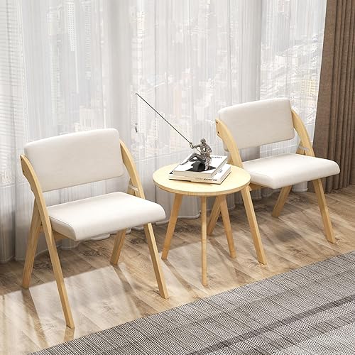 Miniatura 2 de Giantex Juego de 2 sillas plegables de comedor, sillas plegables tapizadas de madera, sillas de cocina portátiles con acolchado y respaldo de
