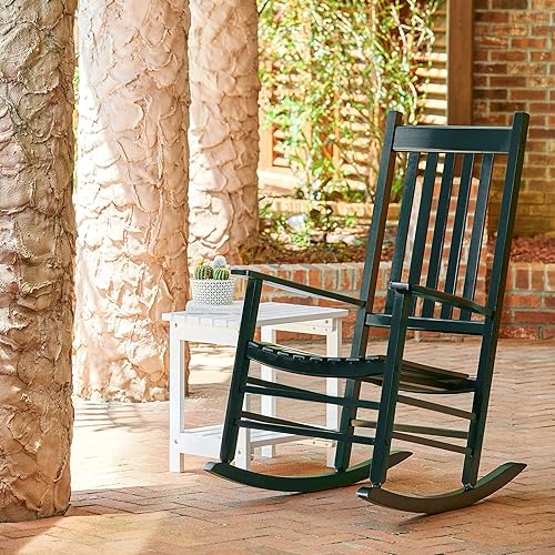 Vista 68 de Shine Company Inc. Silla mecedora para porche estilo Vermont, 4332WT, color blanco