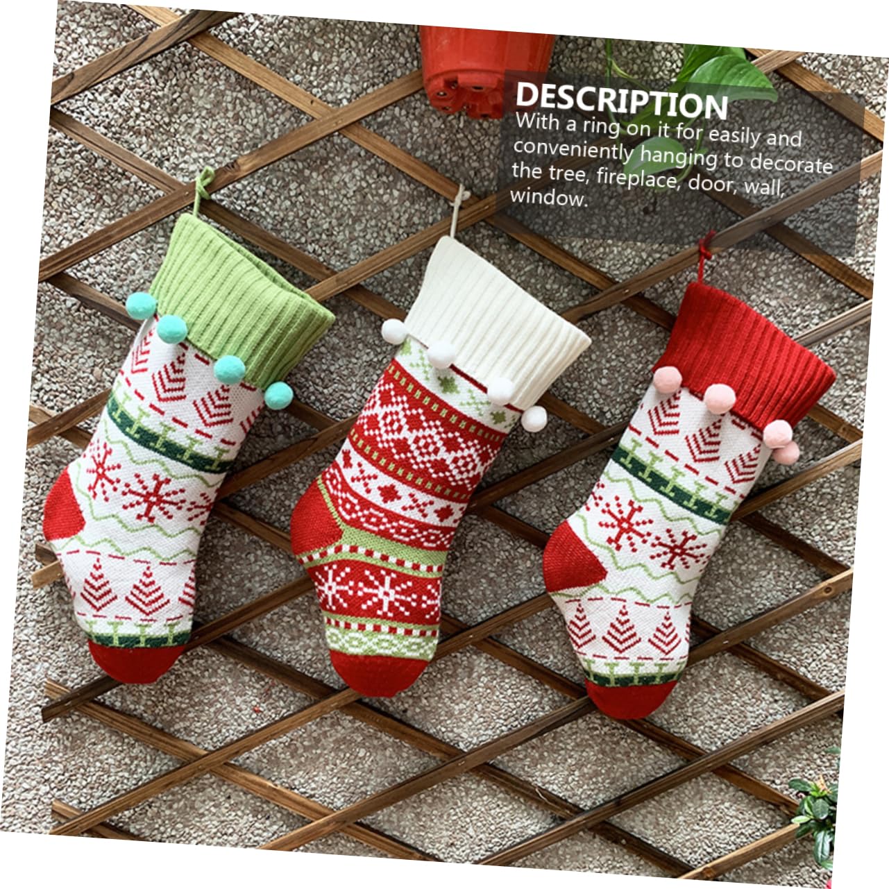 Cabilock 3stücke Weihnachtsstrumpf als Geschenketüte für Junge Mädchen mit Festlichem Design für Weihnachtsbaum und Kamin zum Aufbewahren von Süßigkeiten und Geschenken