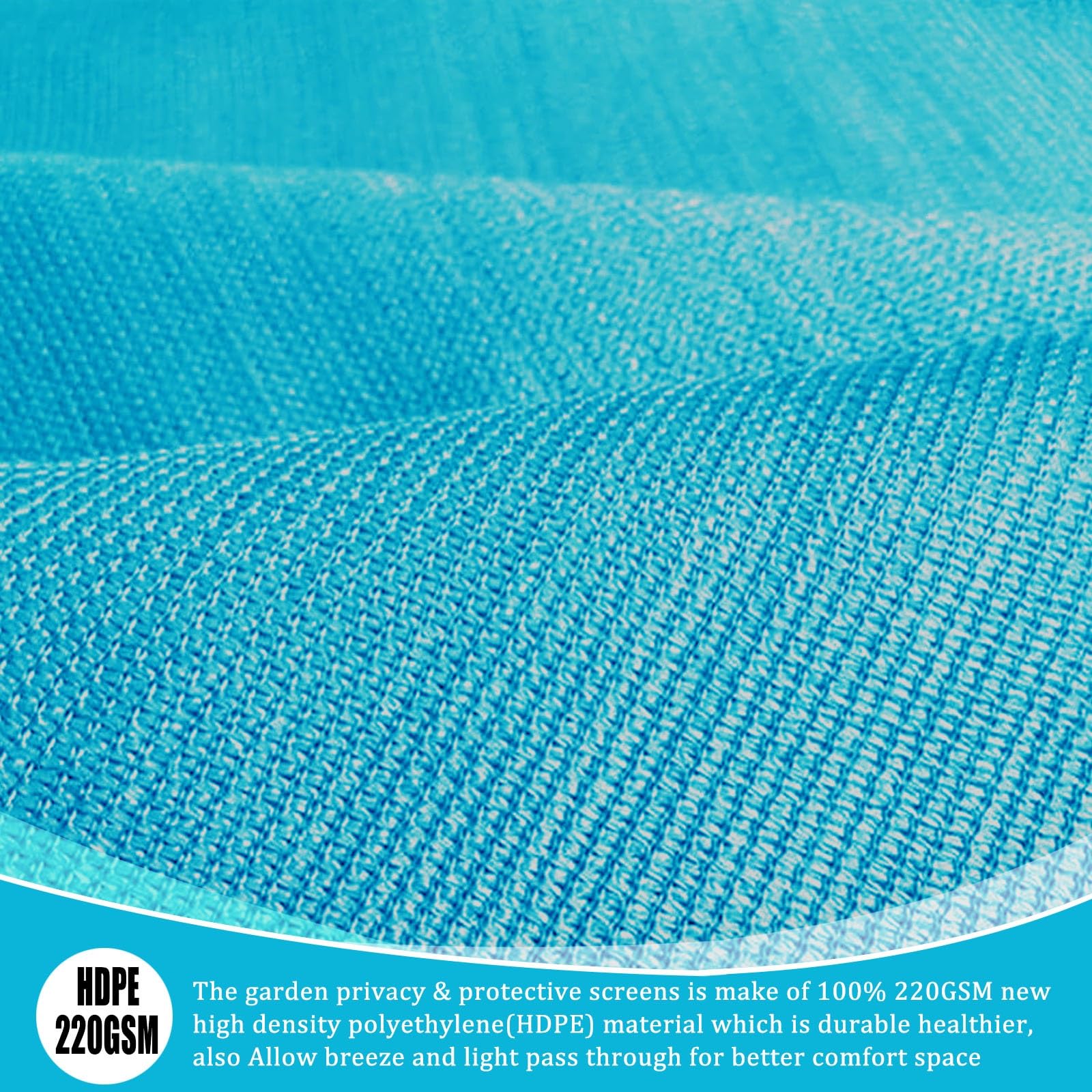 Telo Privacy Ringhiera 80 x 250 cm Recinzione Copertura, Frangivento Recinzione Copertura Protezione della Privacy Frangivento in HDPE per Balcone Giardino, Blu Cielo