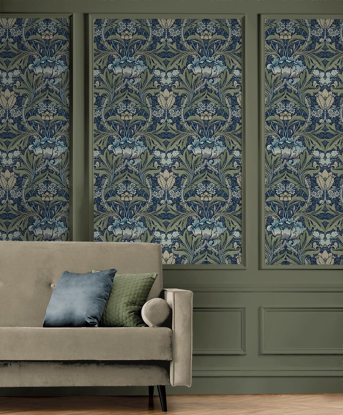 NextWall Morris Flower Peel Stick Wallpaper Blue US, 47 OFF