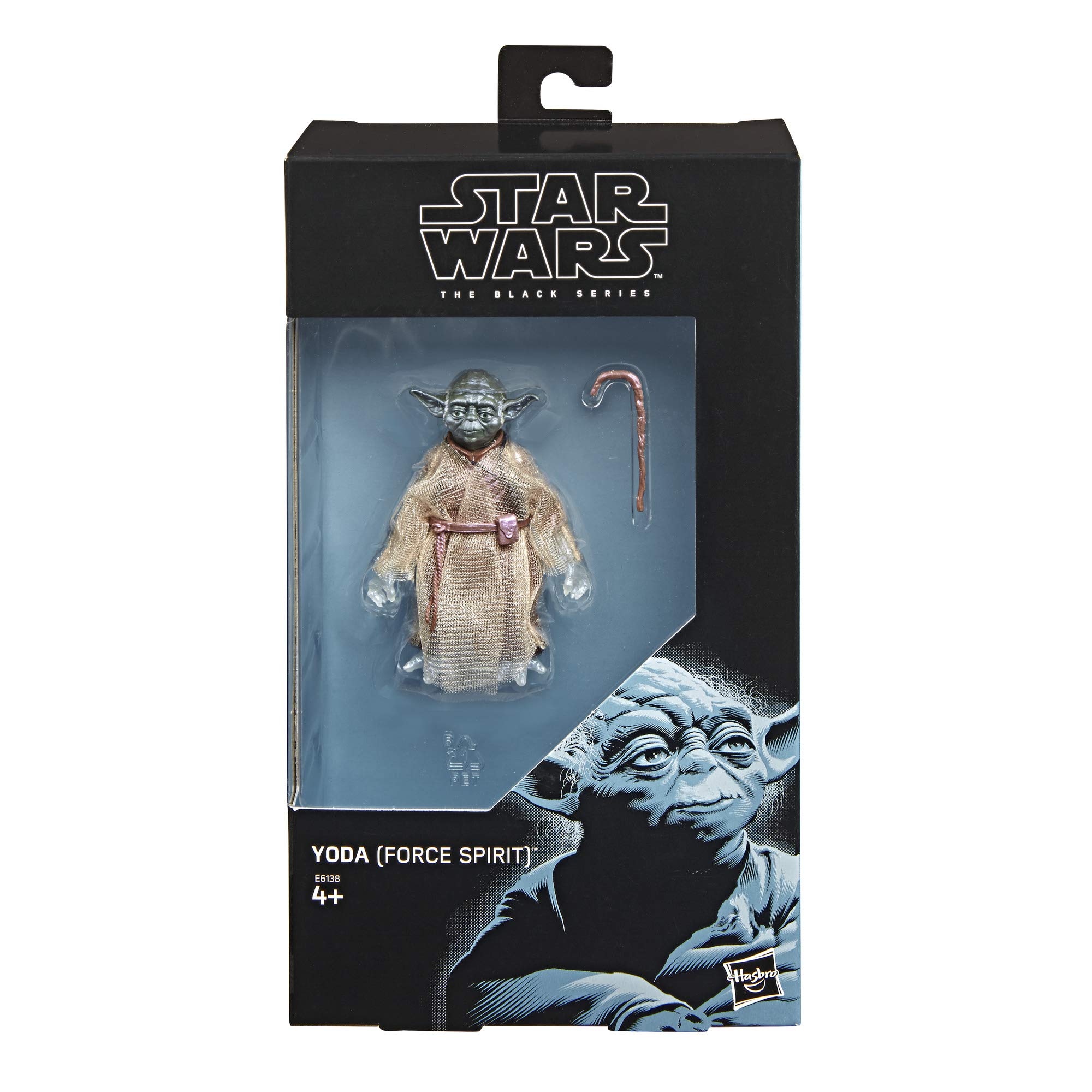 STAR WARS Black Series The Last Jedi Yoda (Force Spirit) Figura de acción – 6 Pulgadas a Escala Episodio VIII Coleccionable, sólido, Color Nailon/a, S (Hasbro 12)