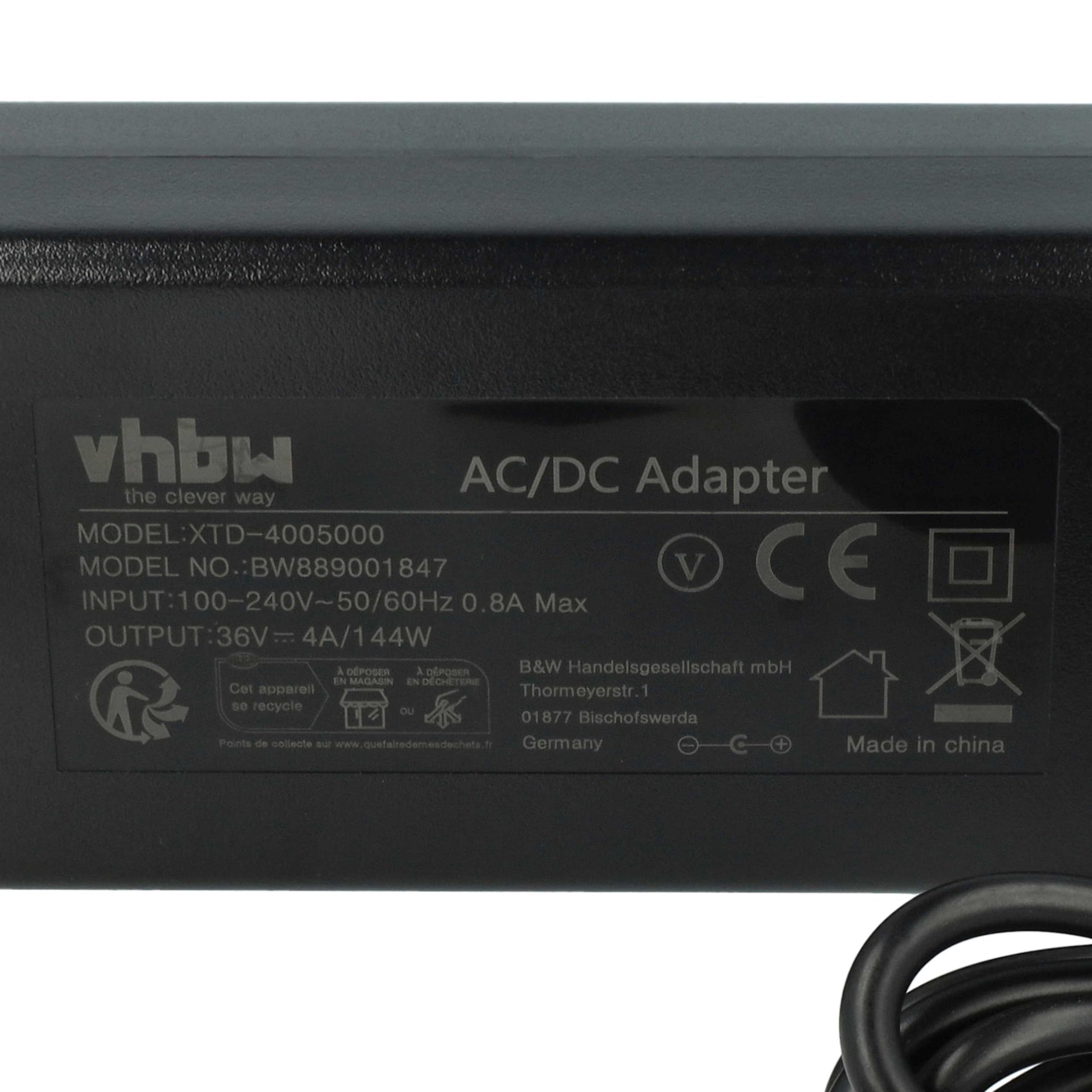 vhbw Chargeur Compatible avec Bosch PowerTube 500, PowerPack 500, PowerTube 625 vélos électriques - pour Batteries Li-ION 144W