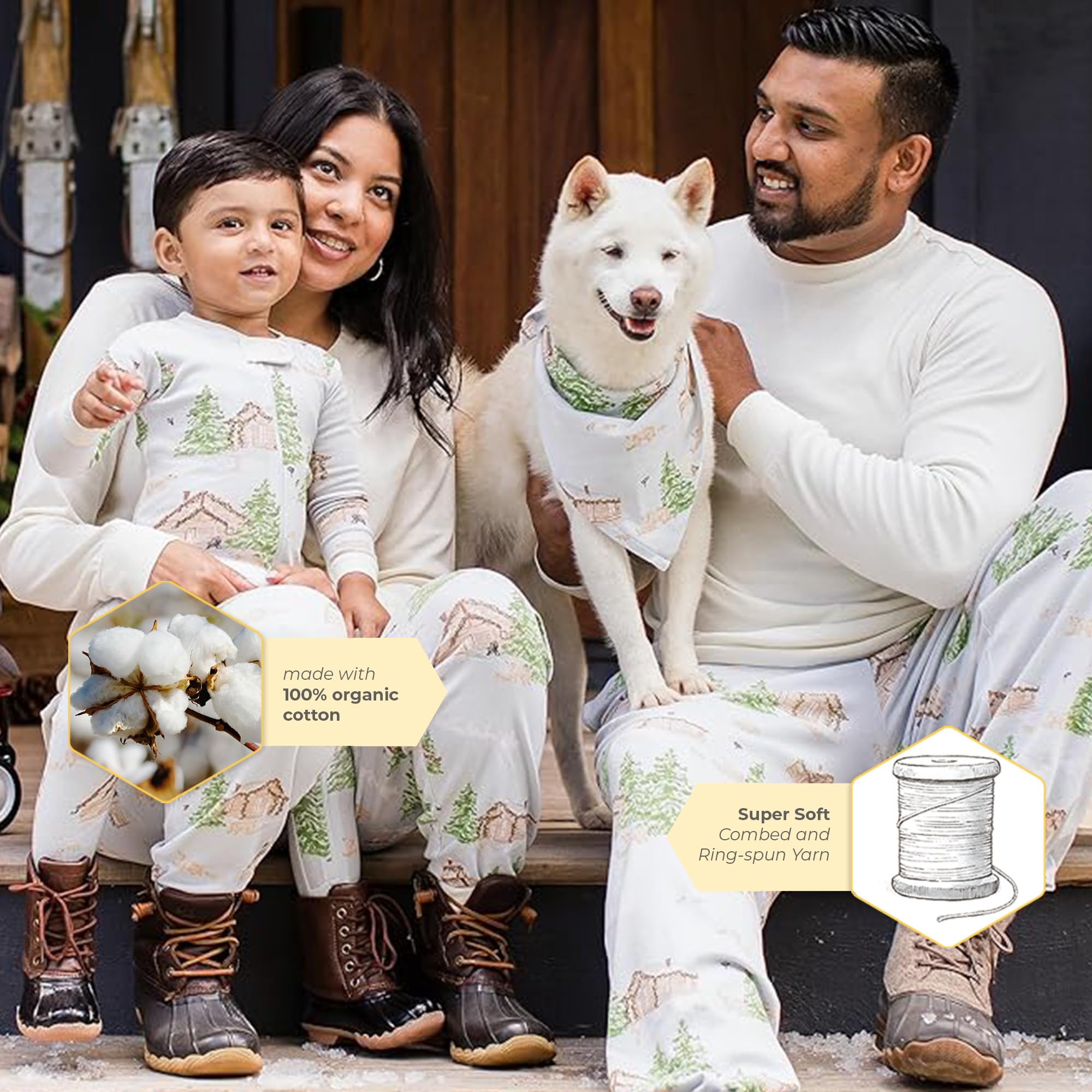 Burt's Bees Baby Baby Girl Family Jammies Matching Holiday Organic Cotton Pajamas - Pigiama Invernale 2024, XL, Rifugio Invernale 2024, XL
