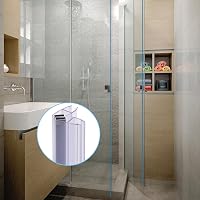 KOOBON Mágneses Zuhanykabin Tömítés 2db 100cm Üvegajtóhoz 6-8mm - 100cm Gerade für 6mm/ 7mm/ 8mm, 2 Sets (4 Pieces) 4