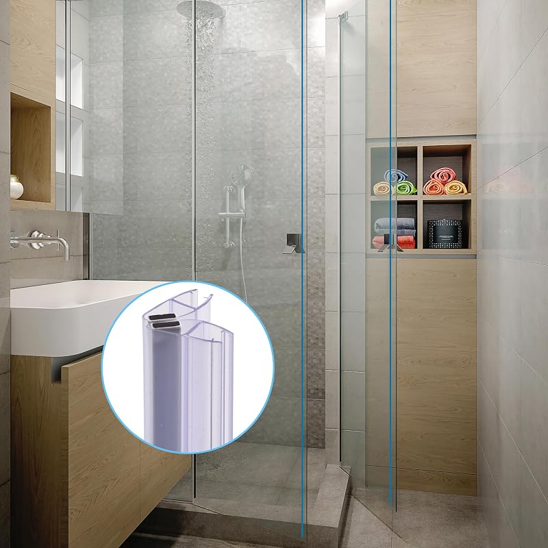 KOOBON Mágneses Zuhanykabin Tömítés 2db 100cm Üvegajtóhoz 6-8mm - 100cm Gerade für 6mm/ 7mm/ 8mm, 2 Sets (4 Pieces)