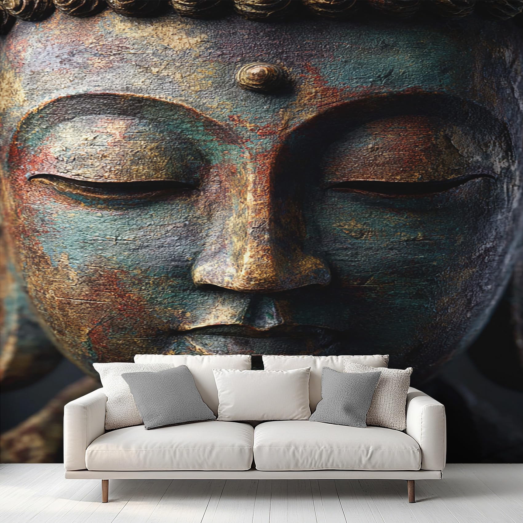 Papier peint Bouddha panoramique L366xH254 cm intissé pour salon
