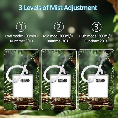 Reptile Fogger with Heating Terrariums Humidifier Fog Machine Mister 6.5L Large Size Ideal for Paludarium/Vivarium/Reptiles/Amphibians/Herps