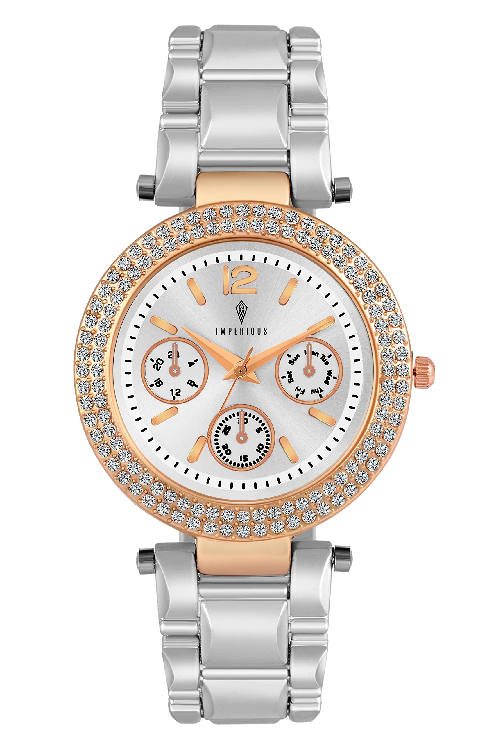 Imperious Silver Wrist Watch for Women, Branded Stylish Ladies Watch - Water Resistant, Stainless Steel & Diamond Studded (B0BFQ6HWMM) Amazon Price History, Amazon Price Tracker