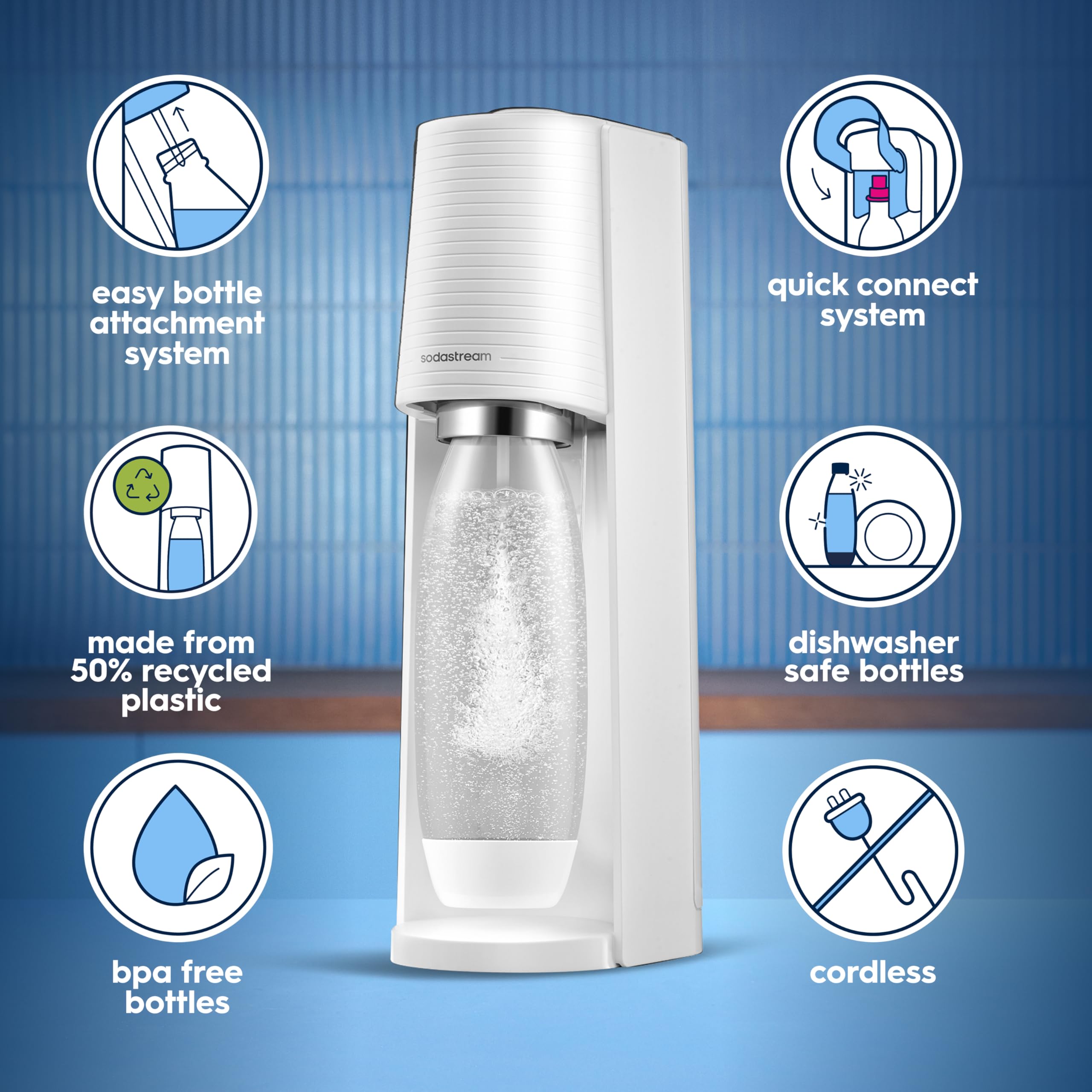 Sparkling Terra SodaStream Amazon.com: 白色 terra sodastream Water with (White) Maker キッチン家電