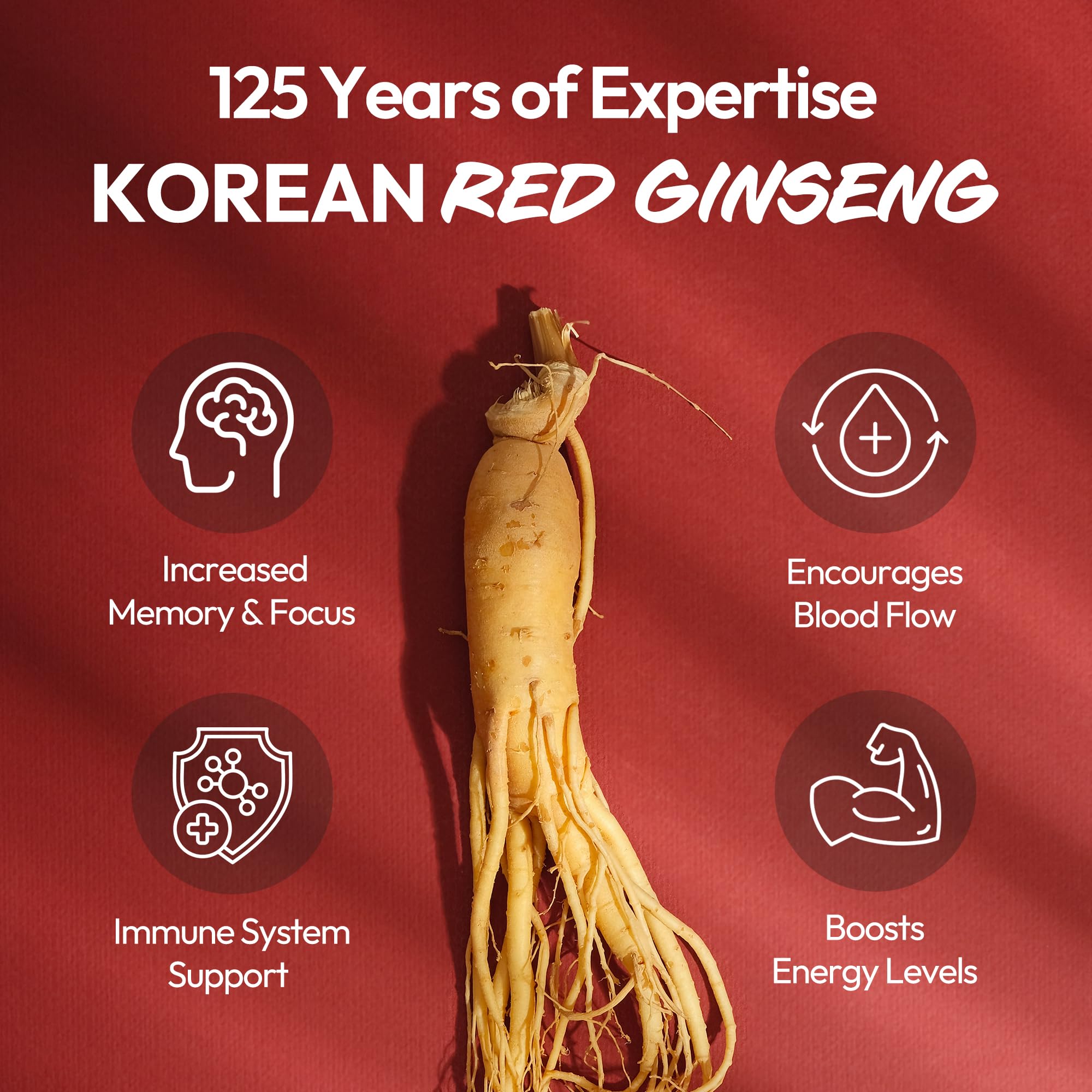 Korean Red Ginseng Extract Capsule Plus - All-in-One Vegan Supplements - Energy Boost & Immune Support, Caffeine Free & Non-GMO (600mg, 30 Capsules) — Amazon image 5
