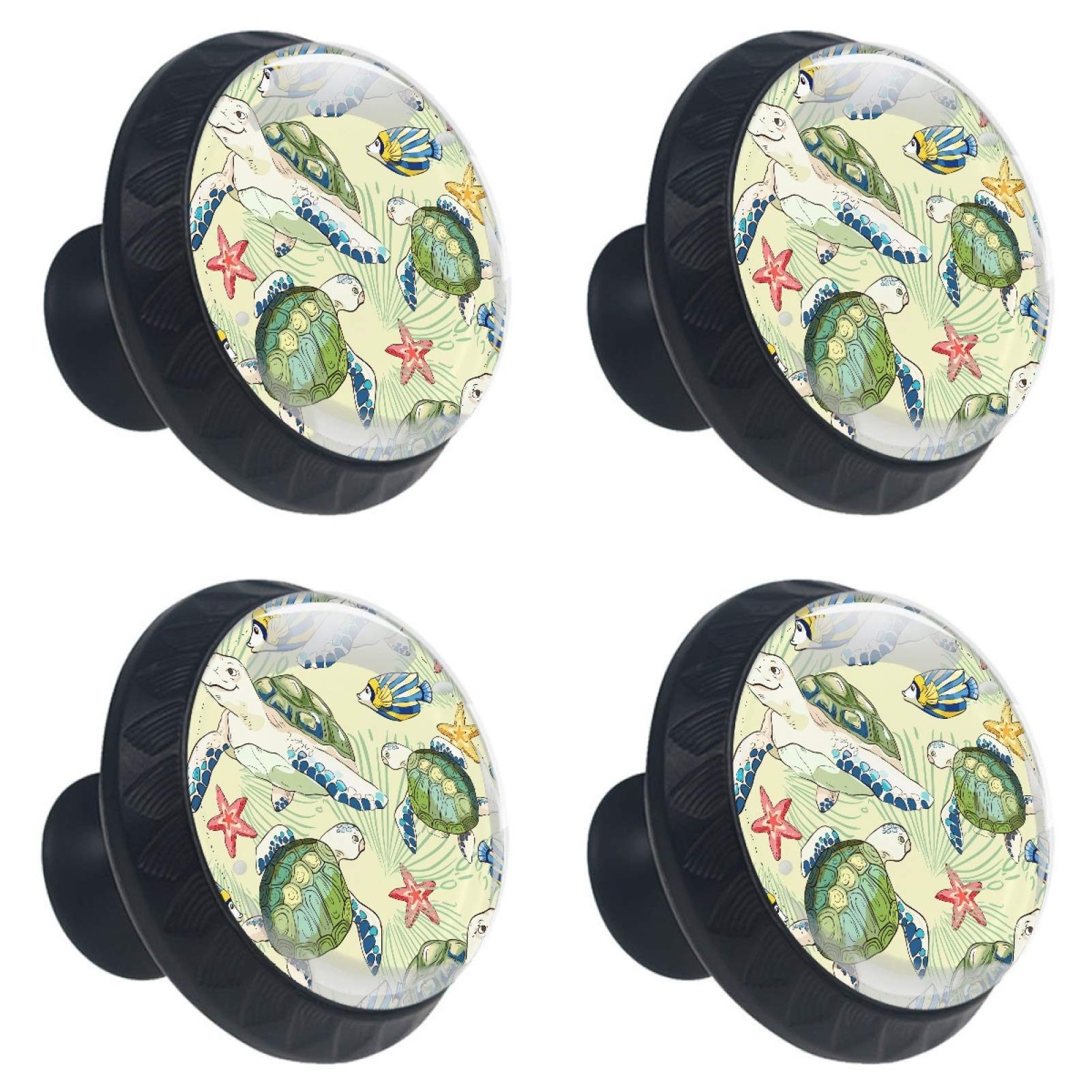 Boutons de meuble tortue en verre 30mm : l'élégance marine pour sublimer vos commodes