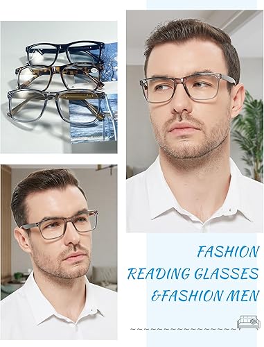 Miniatura 9 de OCCI CHIARI Gafas de lectura para hombres lectores rectangulares de moda (1.0 1.25 1.5 1.75 2.0 2.25 2.5 2.75 3.0 3.5 4.0 5.0 6.0)