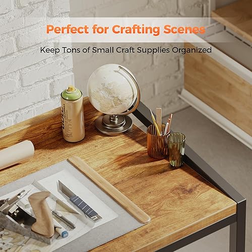 Miniatura 8 de Mericonia Escritorio de computadora con ruedas, escritorio de juegos para espacios pequeños, mesa moderna de estilo simple para oficina en casa,