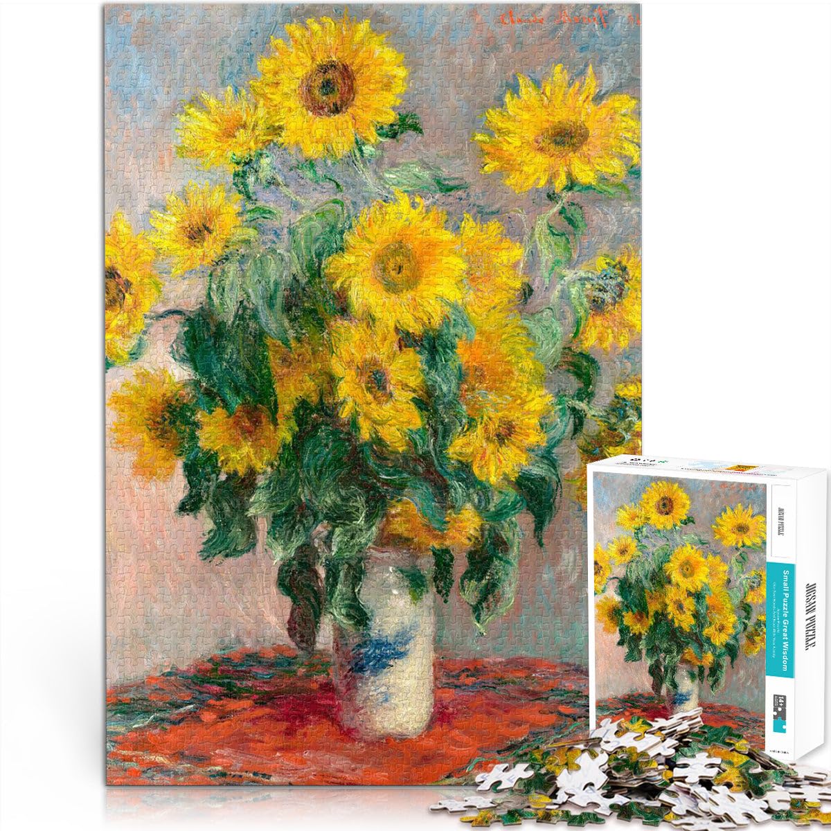 Adults 2000 Piece Jigsaw Puzzle Monet sunflower banquet Schwierig und herausfordernd Geburtstagsgeschenk70x100cm