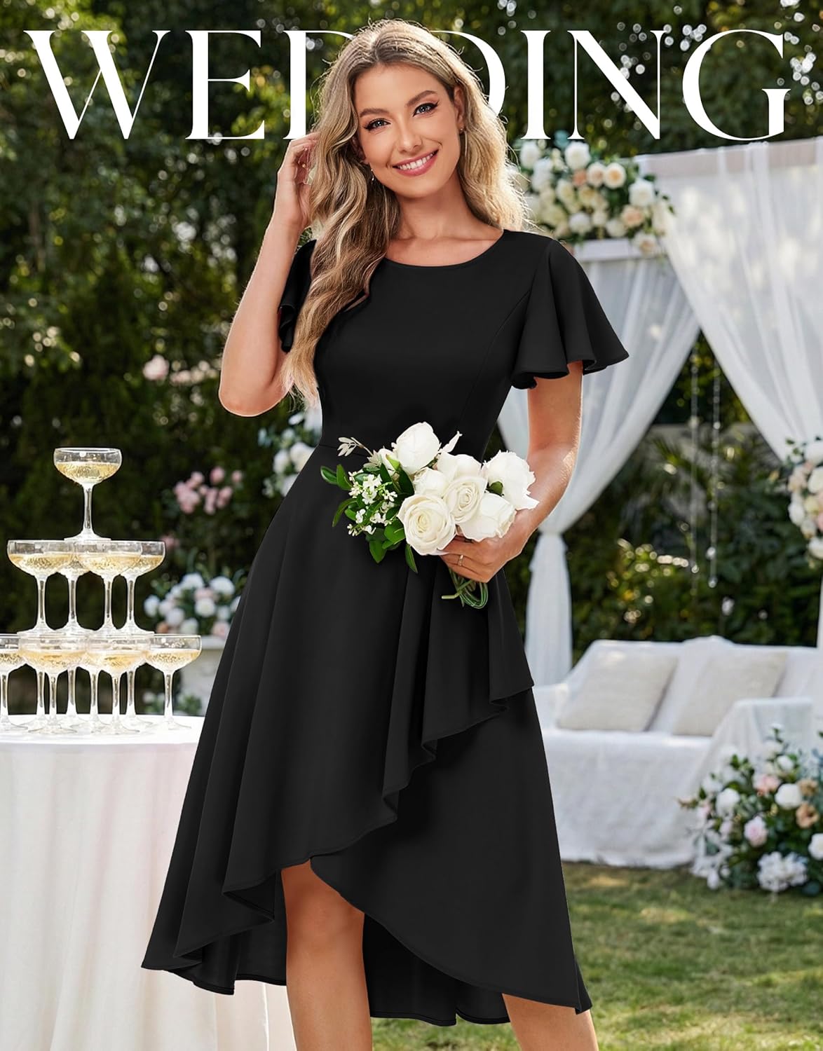 Wedtrend Women's Formal Dresses Mother of The Bride Dress Tea Length Cocktail Dress for Wedding Guest - Image 2