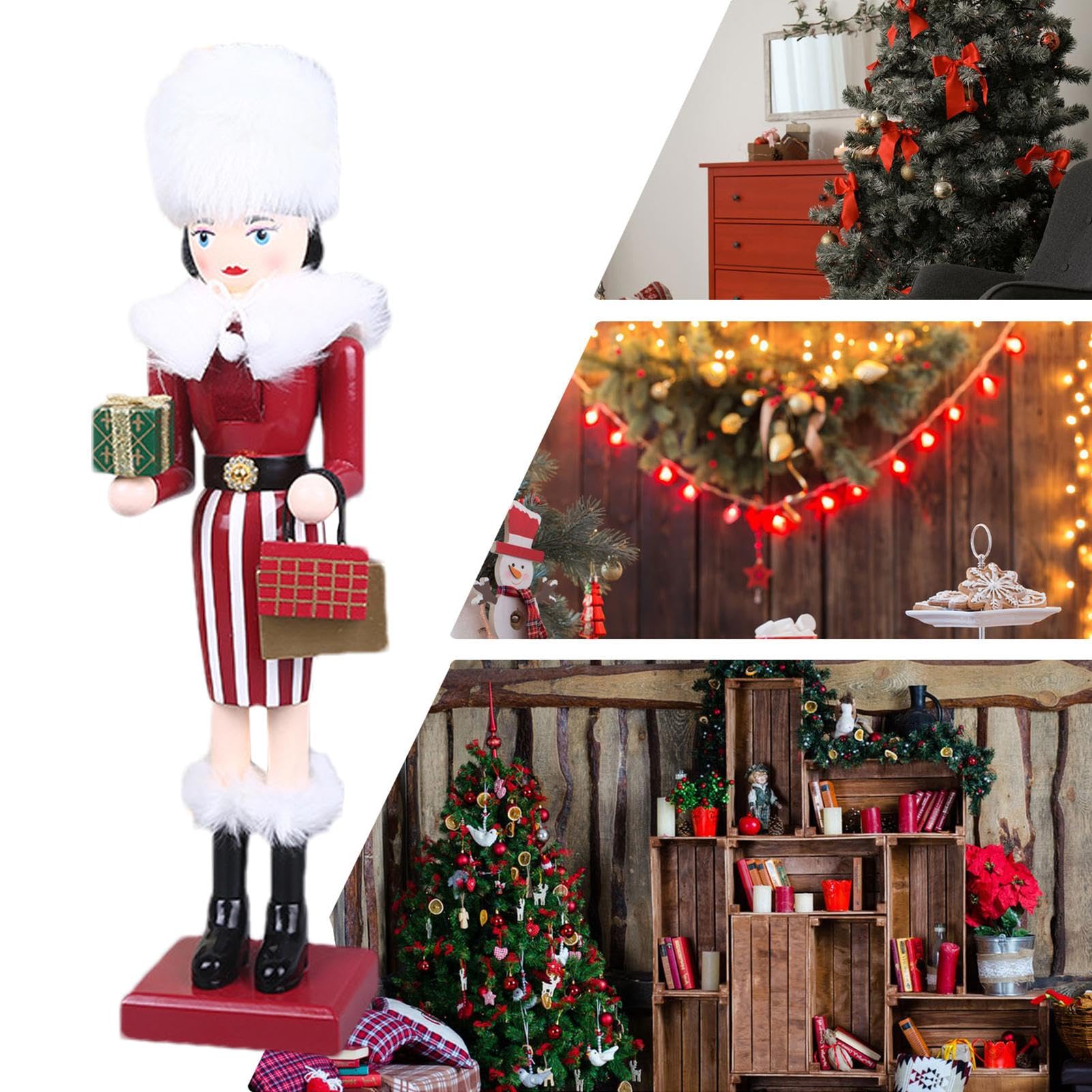 Amazon.co.jp: 木製クリスマス女性くるみ割り人形 - クリスマスの伝統