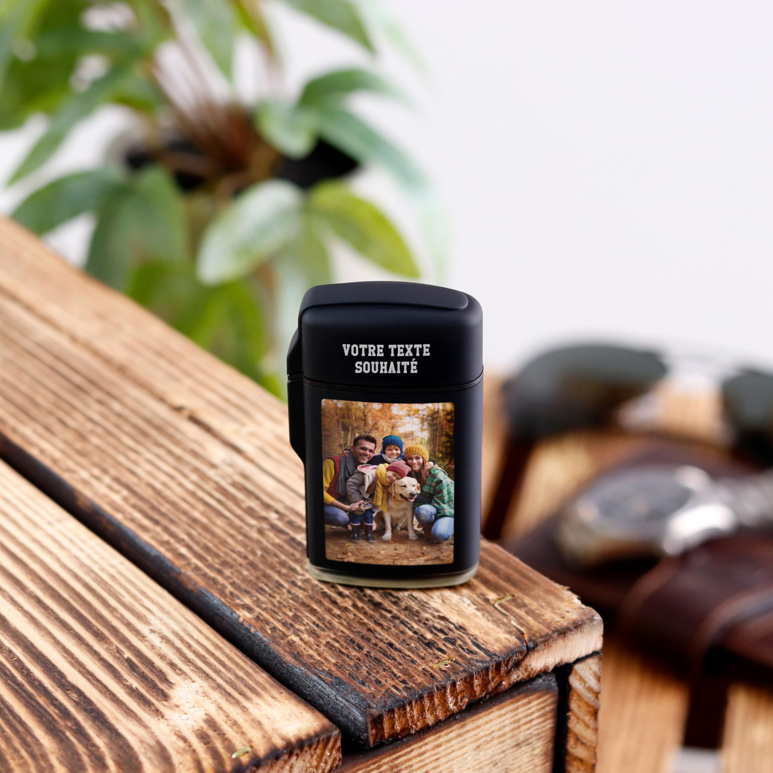 LAUBLUST Briquet personnalisé pour Homme avec Photo, Noir | Cadeaux personnalisés pour Hommes avec Gravure