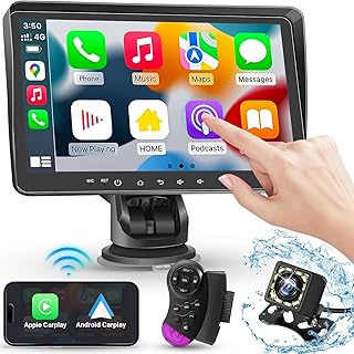 7" HD Car Stereo Wireless Apple Carplay Android Auto, Car Screen X Carplay for Apple&Android Auto for Any Car, with 1080p Backup Camera, Mirror Link/Bluetooth/USB/AUX/TF/FM Car Radio