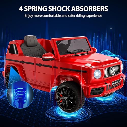 Miniatura 3 de GAOMON Auto eléctrico Mercedes Benz G63 de 12 V con licencia con control remoto, música, suspensión de resorte, luz LED, Bluetooth, bocina, AUX,