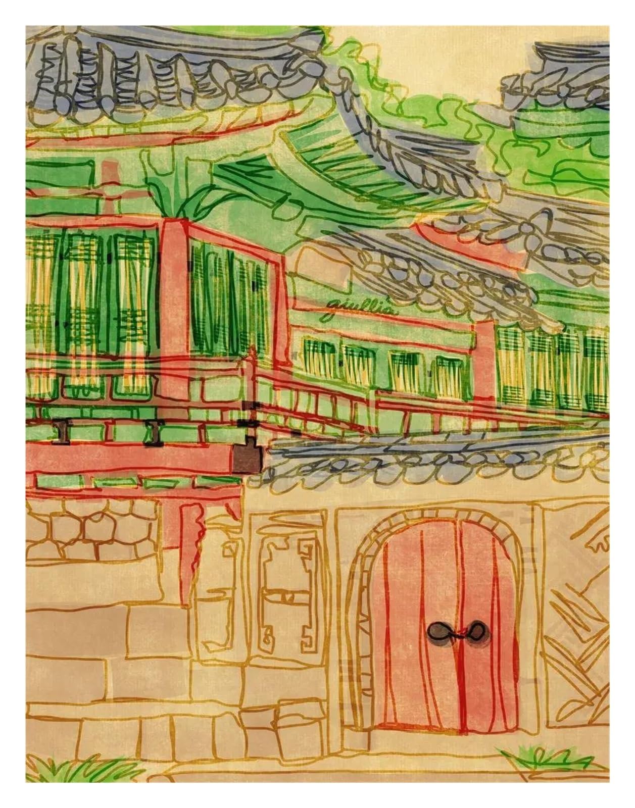 Affiche de paysage coréen sur toile de qualité supérieure, art mural raffiné 40x60cm