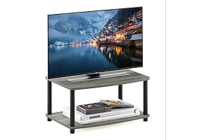 Furinno Turn-N-Tube 32 Inch TV Stand, French Oak Grey/Black