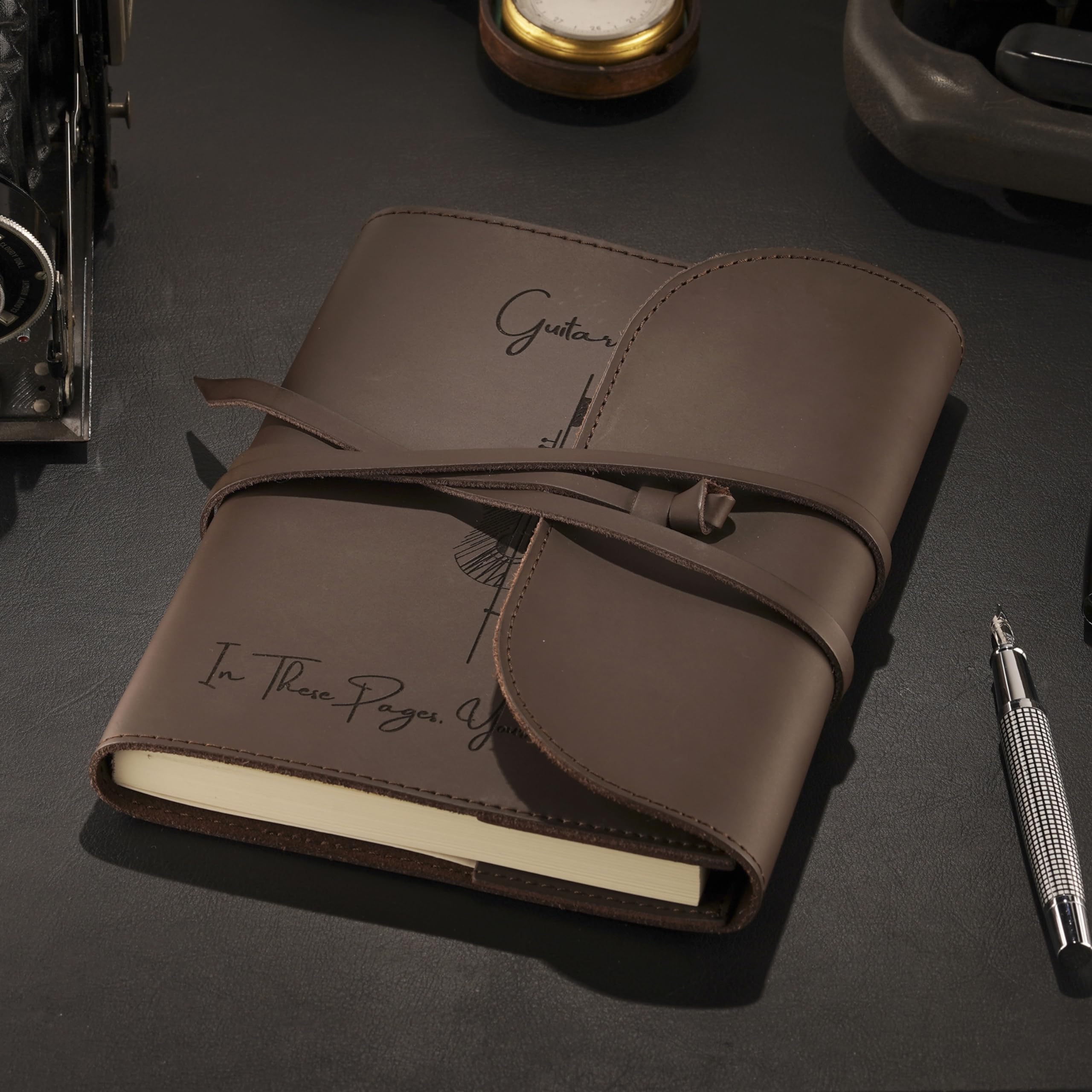 Antony Olivier Personalised Real Leather Journal, Brown, PERSONALISED A5 REFILLABLE JOURNAL