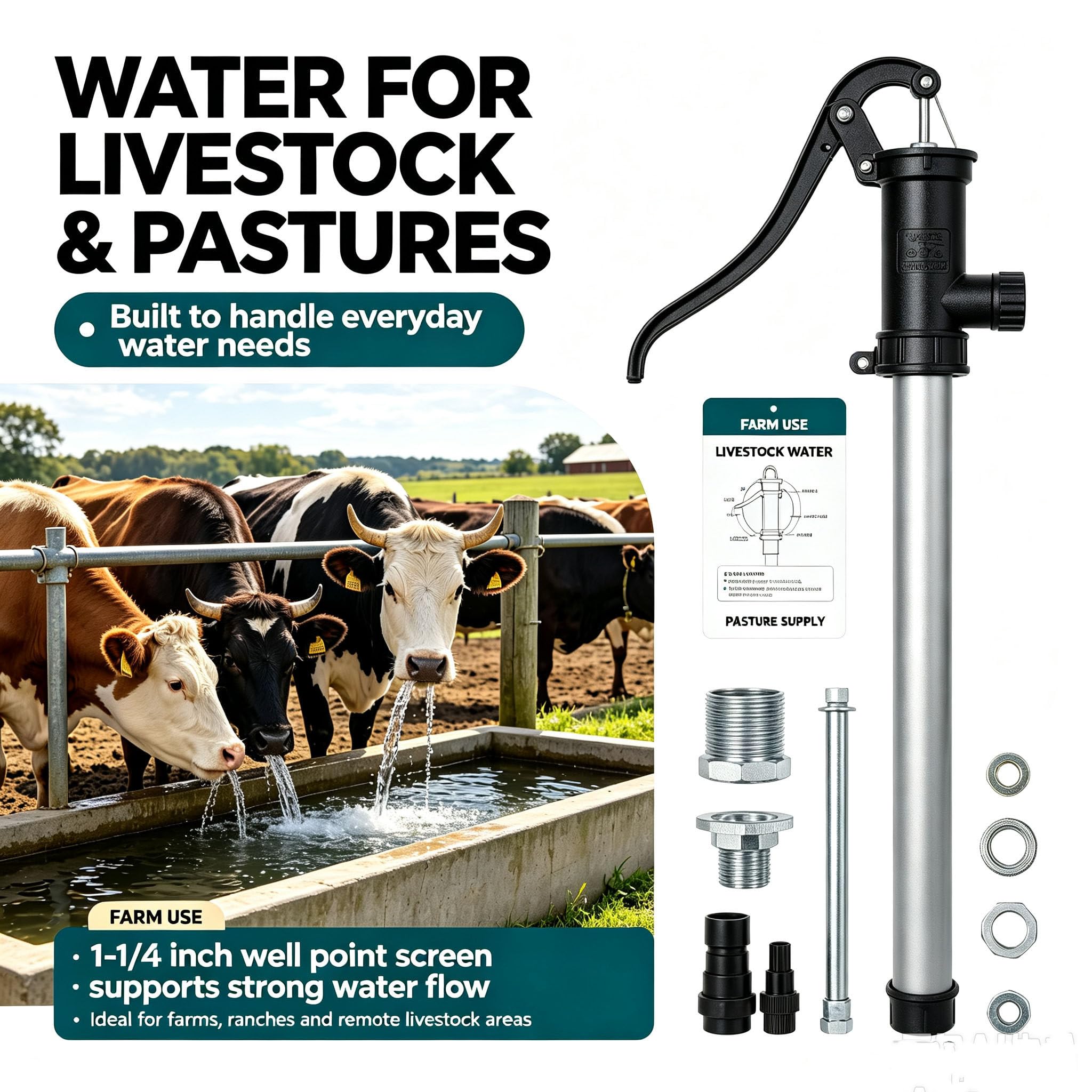Kit per pozzo a Punta filtrante (Sand Point) ad Alta Resistenza 6m(19.4ft)