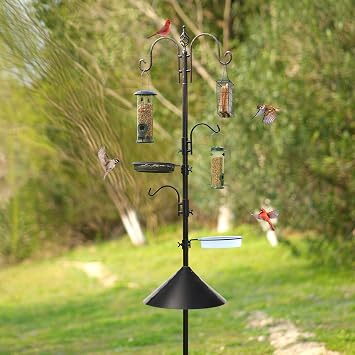 Urban Deco Bird Feeding Station with Squirrel Baffle Heavy Duty Hanging Feeder Station Kit