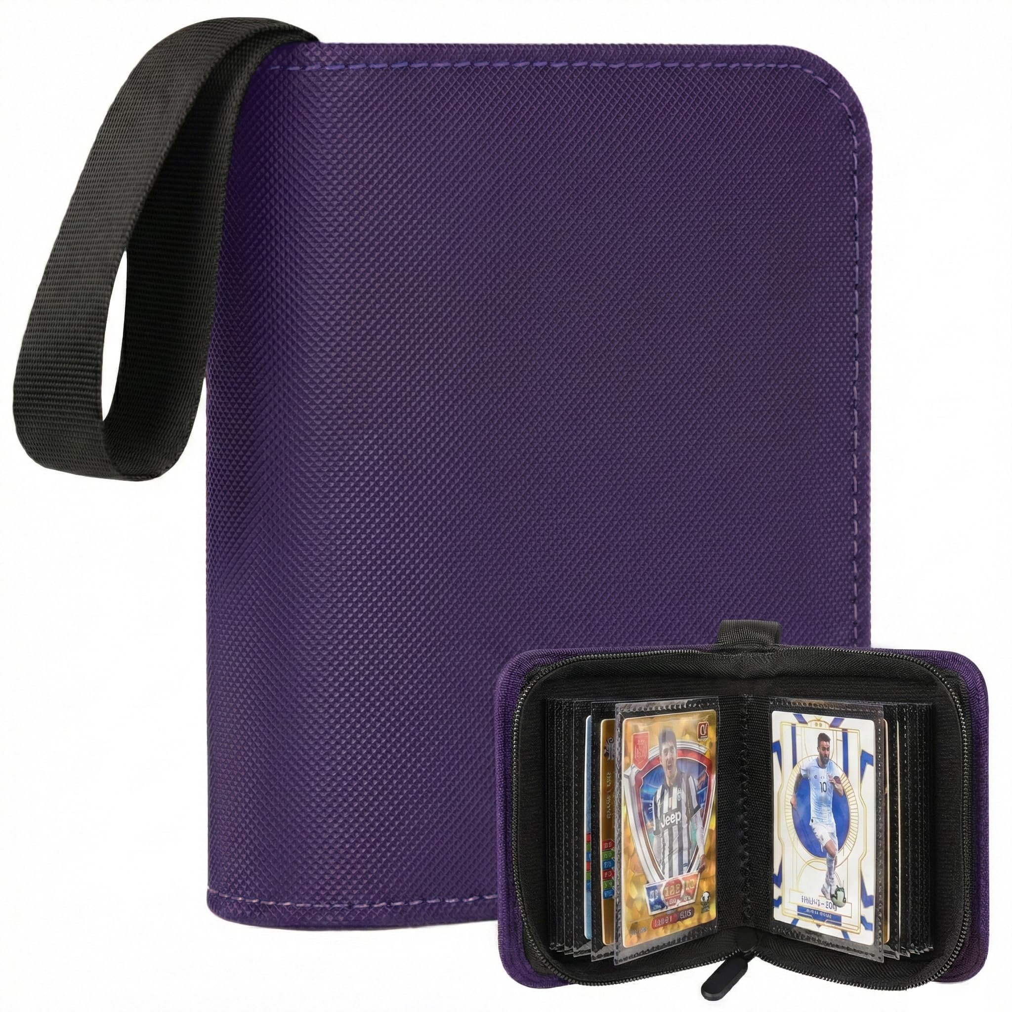 Photo 1 of 1 Pocket Card Binder–Collectible Trading Card Album, Single Card Holder with 20 Pages, Holds 40 Cards, Side-Loading Mini Binder for TCG, MTG, Sports, Baseball, Football, Small Sports Card Book,Purple
